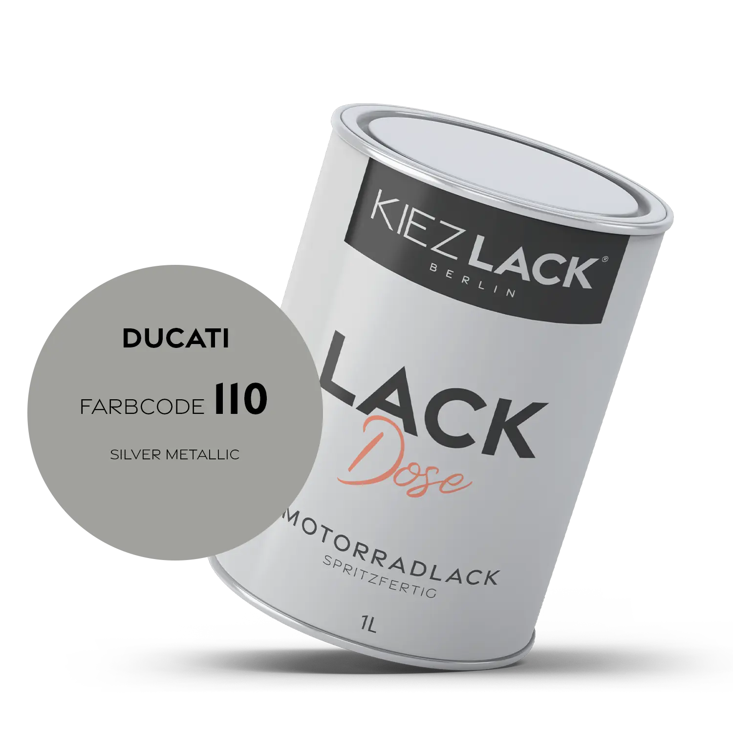 Kiezlack 1K Motorradlack Basislack Lackdose Ducati 110 SILVER METALLIC