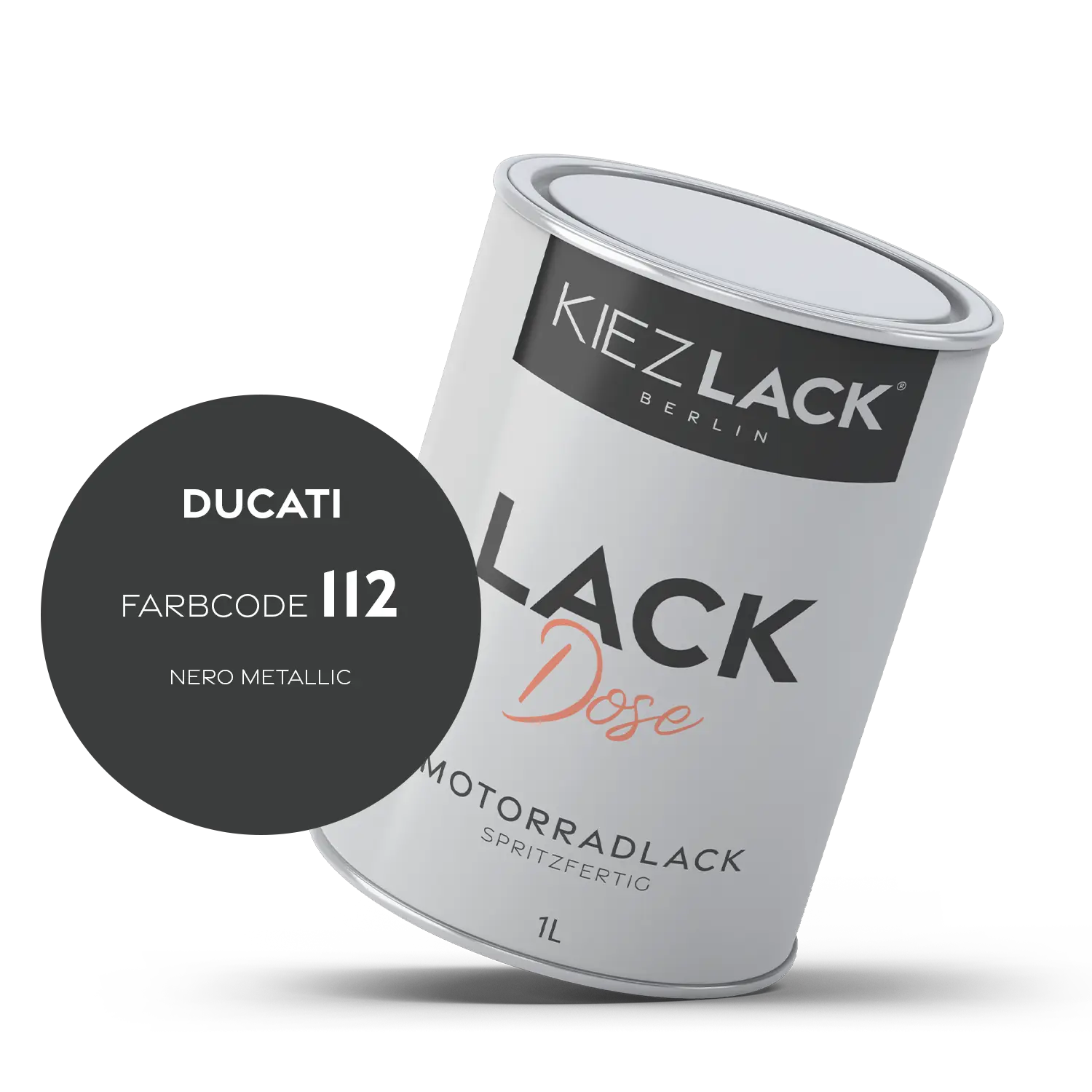 Kiezlack 1K Motorradlack Basislack Lackdose Ducati 112 NERO METALLIC