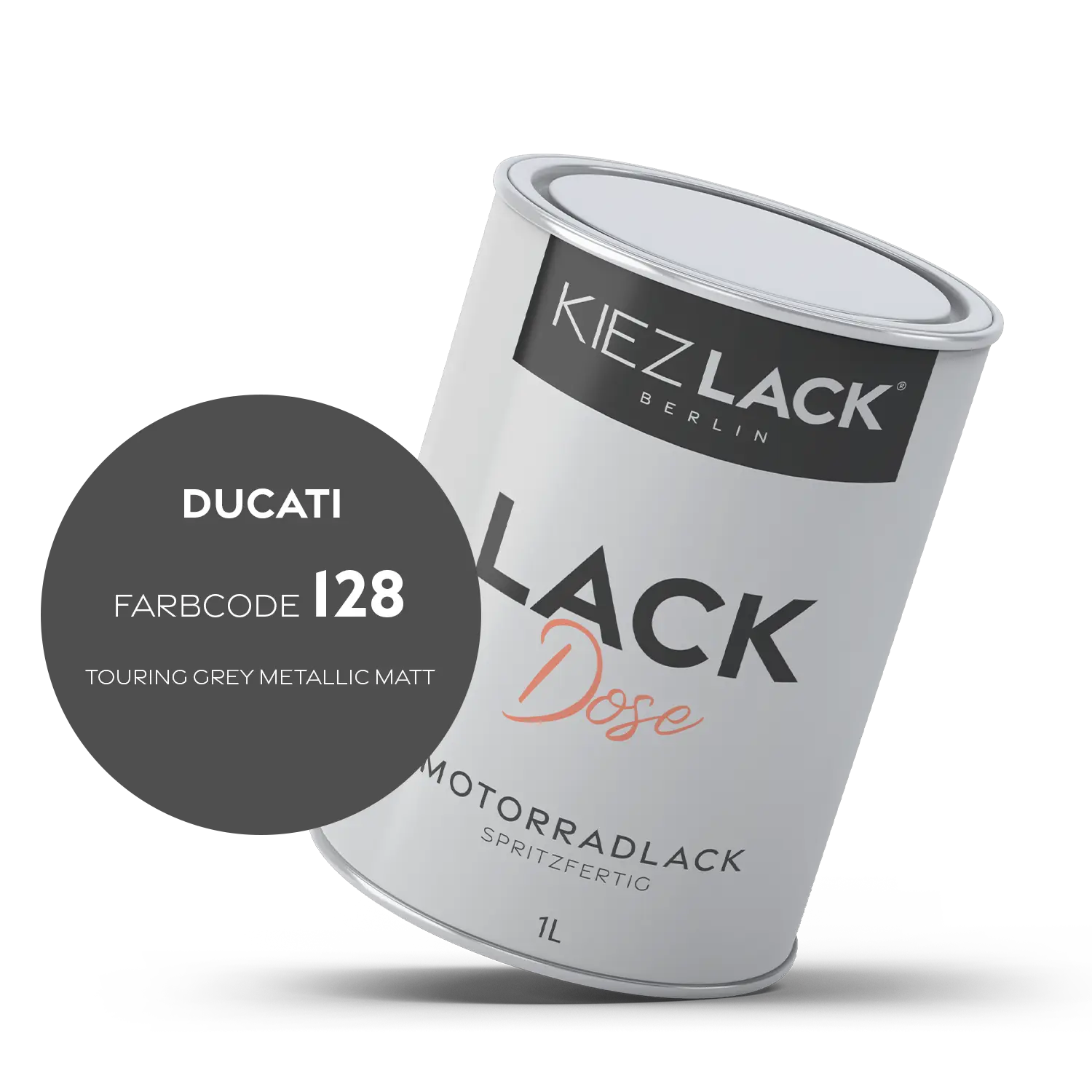 Kiezlack 1K Motorradlack Basislack Lackdose Ducati 128 TOURING GREY METALLIC MATT