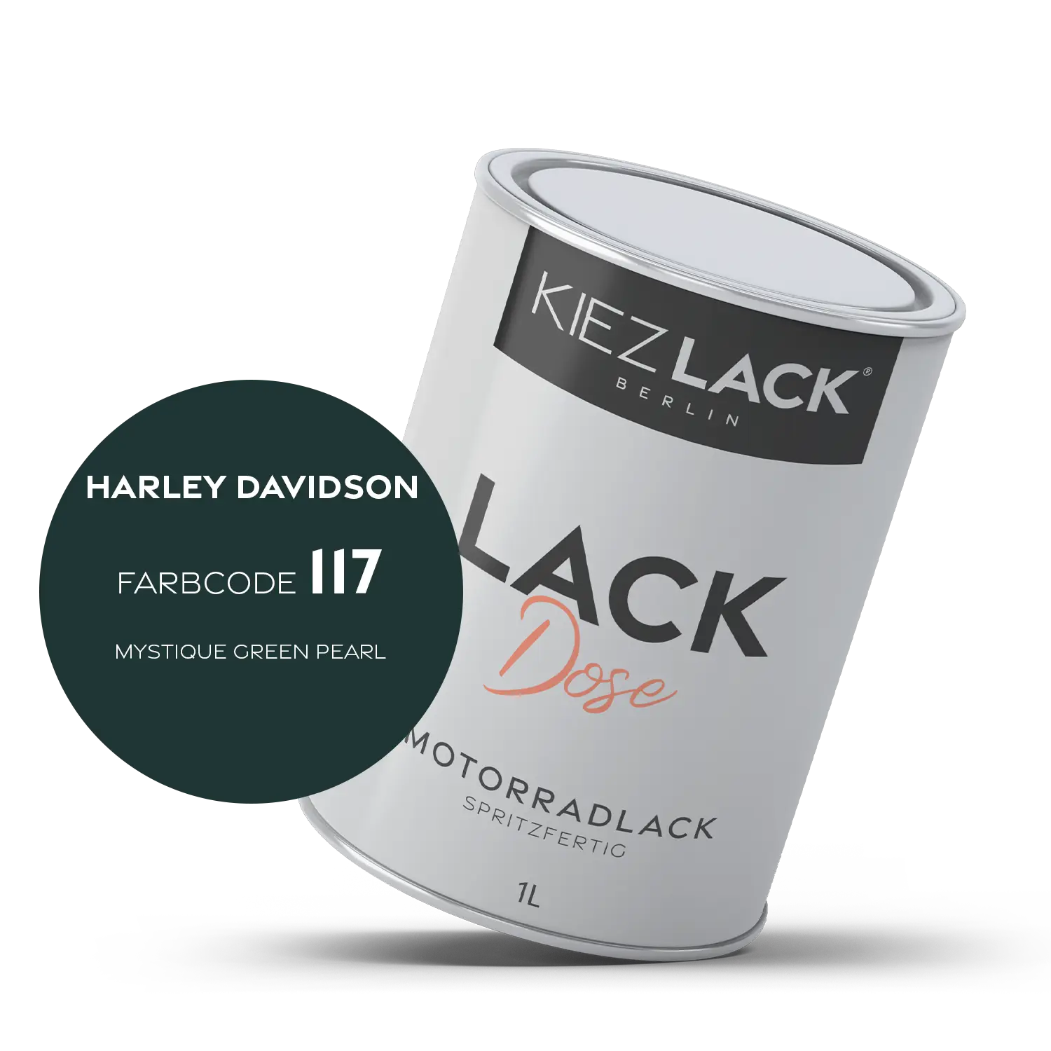 Kiezlack 1K Motorradlack Basislack Lackdose Harley Davidson 117 MYSTIQUE GREEN PEARL