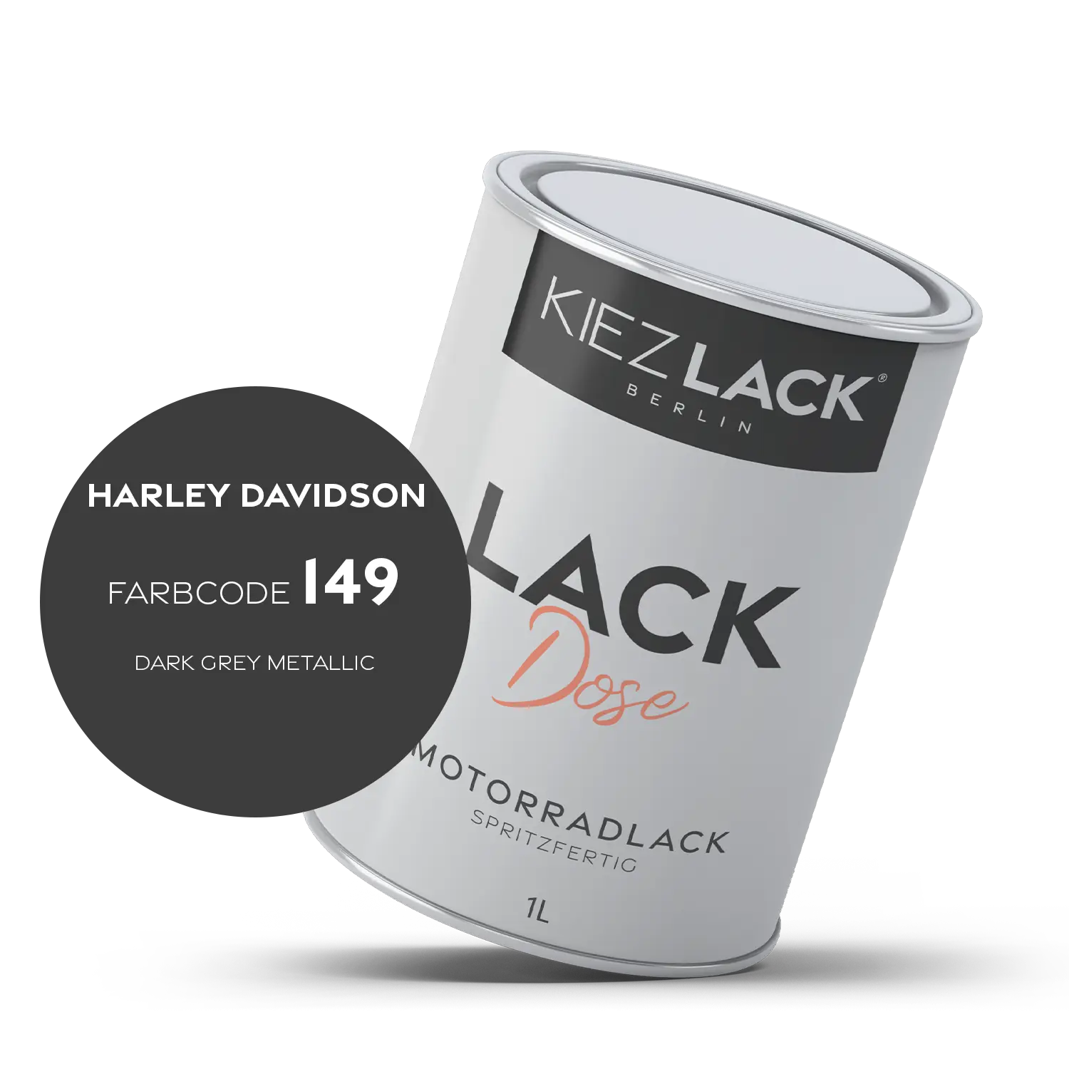 Kiezlack 1K Motorradlack Basislack Lackdose Harley Davidson 149 DARK GREY METALLIC