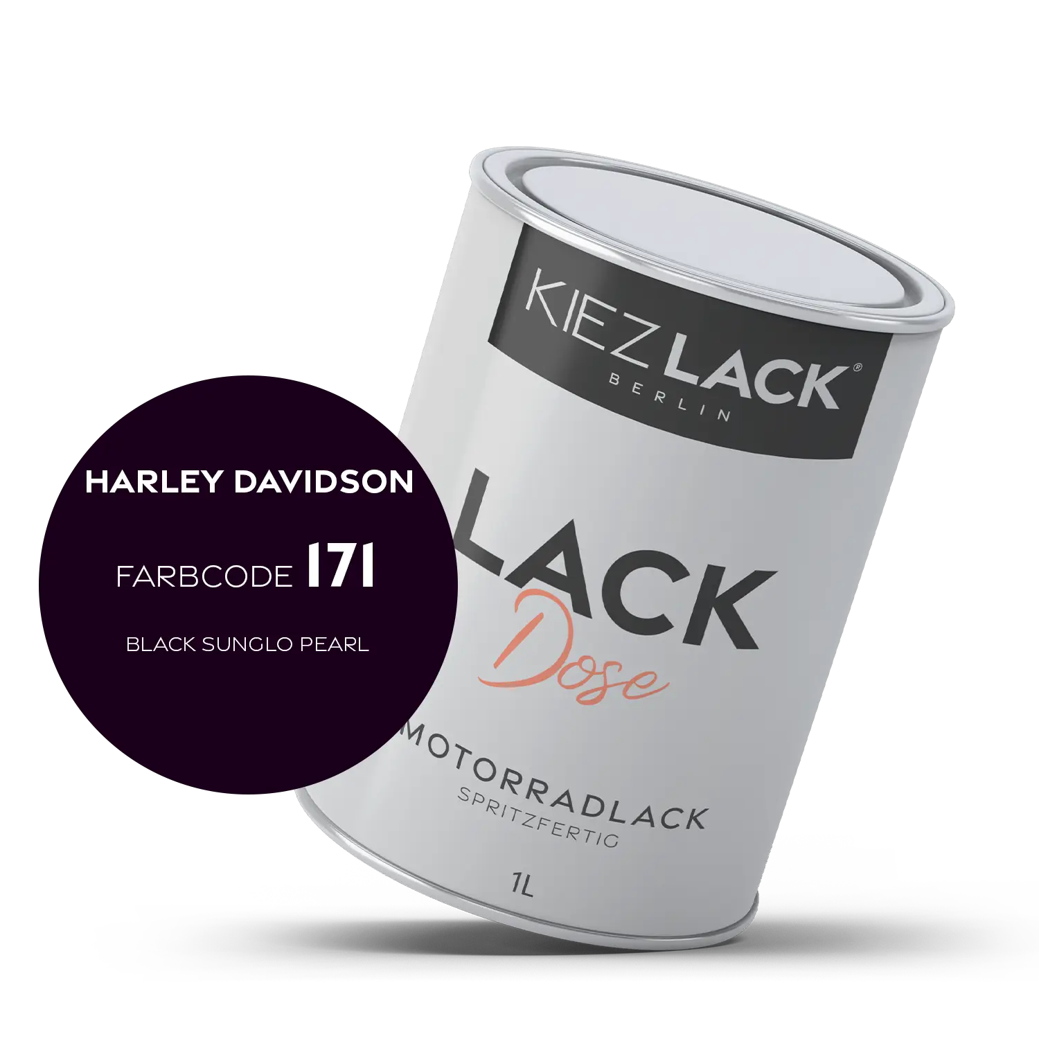 Kiezlack 1K Motorradlack Basislack Lackdose Harley Davidson 171 BLACK SUNGLO PEARL
