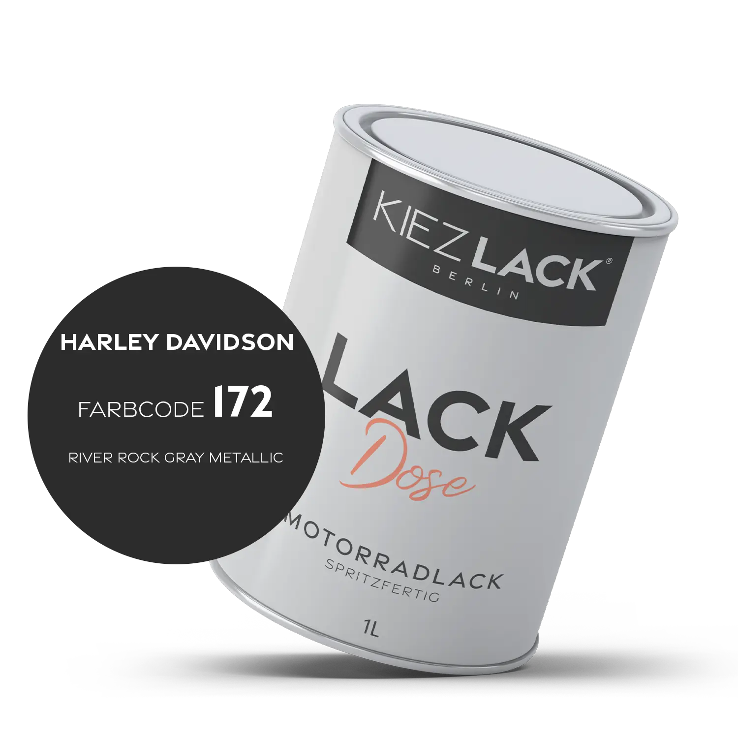 Kiezlack 1K Motorradlack Basislack Lackdose Harley Davidson 172 RIVER ROCK GRAY METALLIC