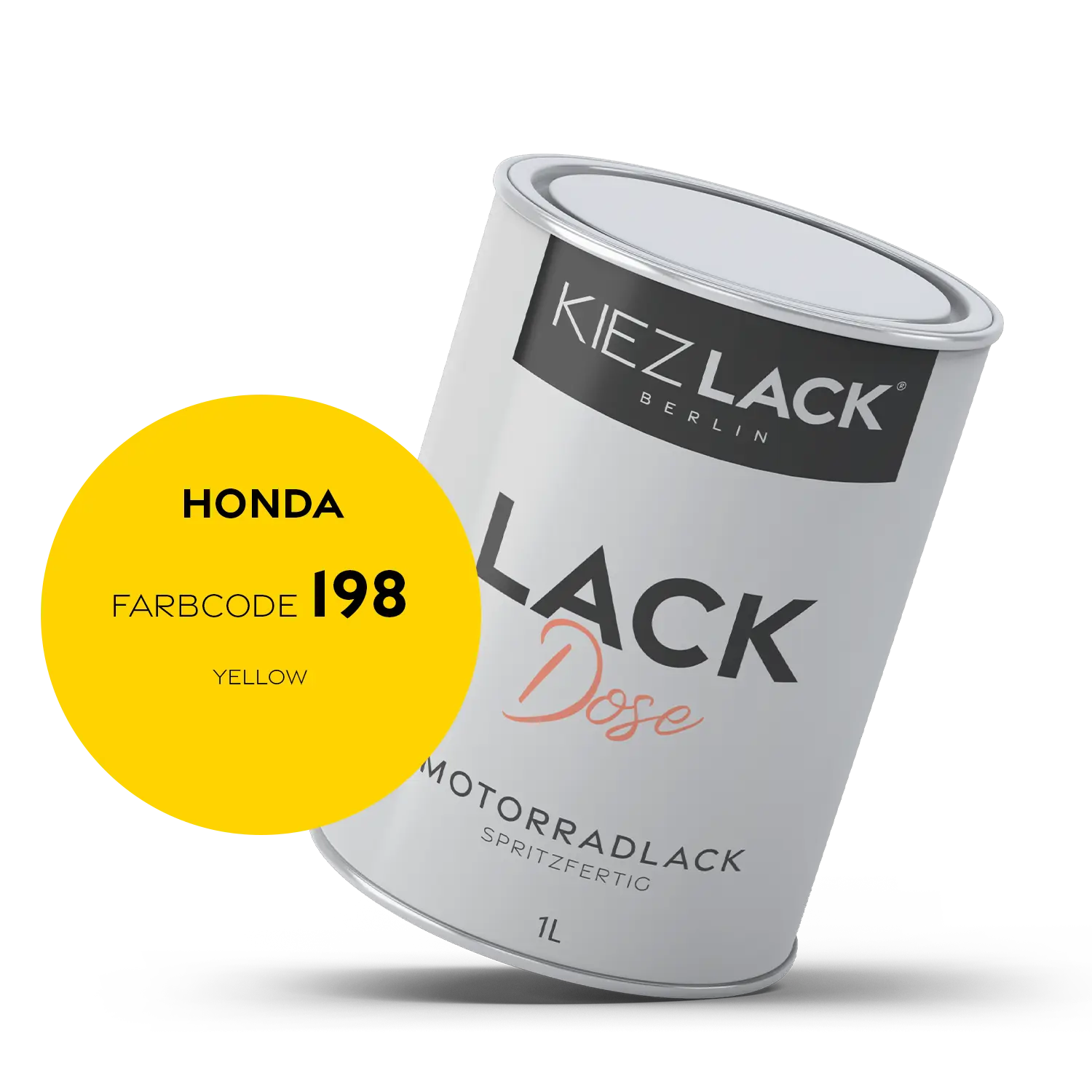 Kiezlack 1K Motorradlack Basislack Lackdose Honda 198 YELLOW