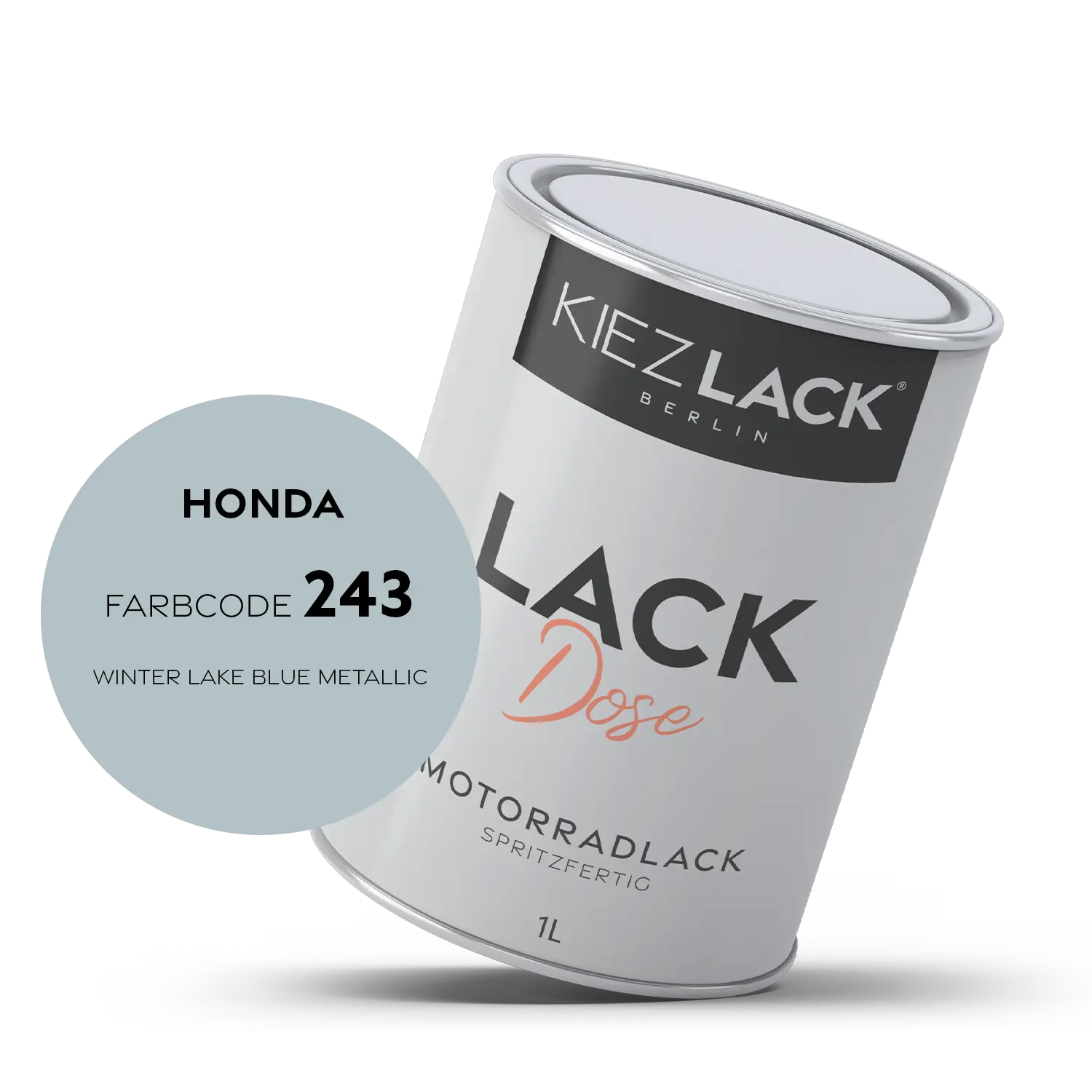 Kiezlack 1K Motorradlack Basislack Lackdose Honda 243 WINTER LAKE BLUE METALLIC