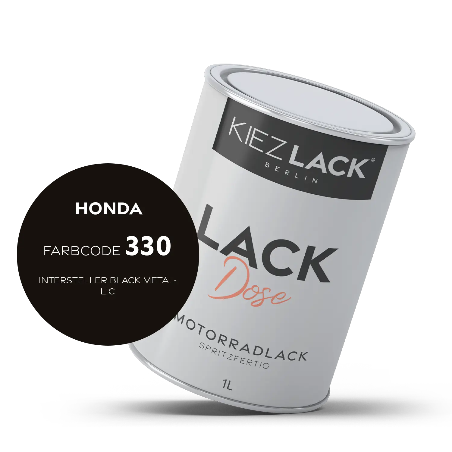 Kiezlack 1K Motorradlack Basislack Lackdose Honda 330 INTERSTELLER BLACK METALLIC