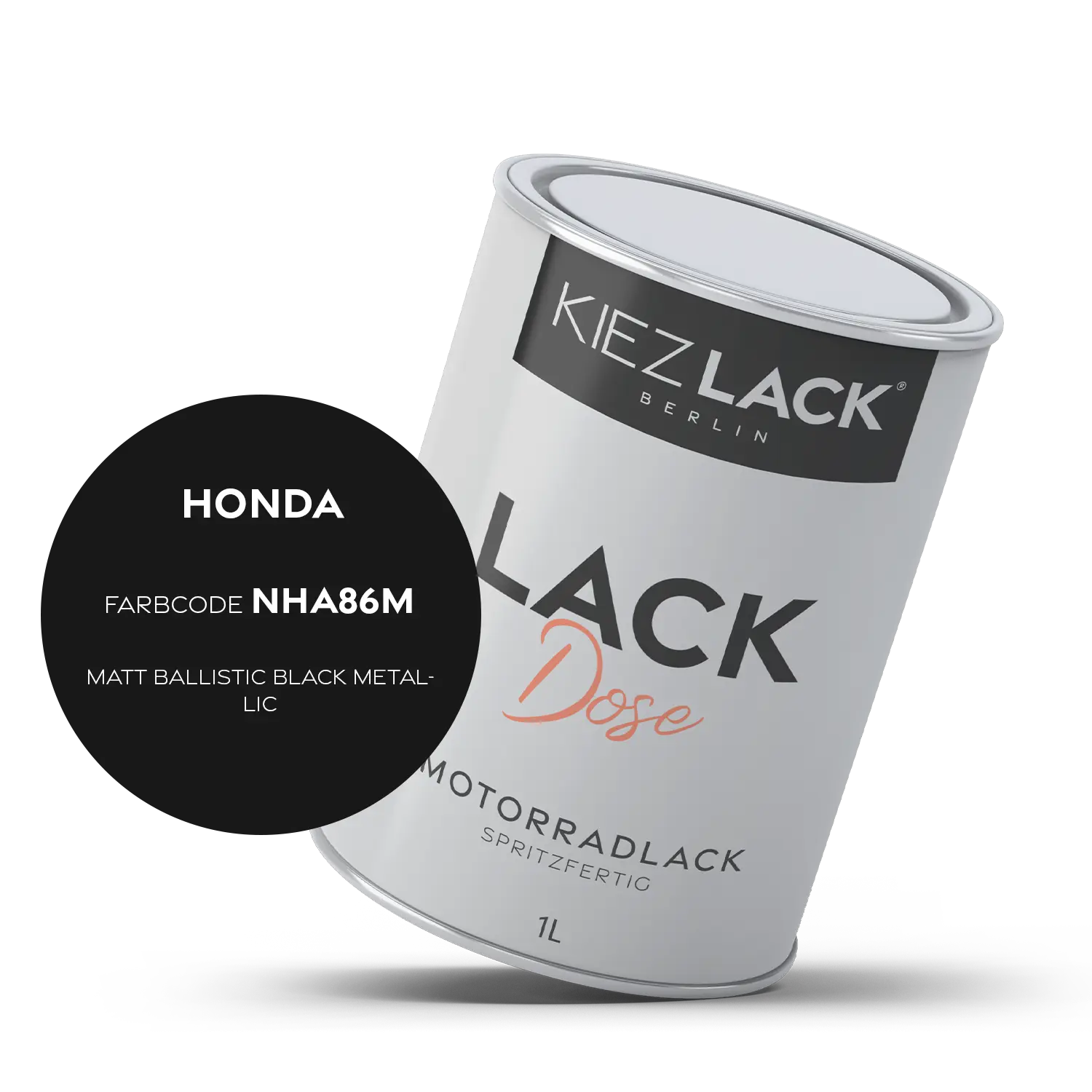 Kiezlack 1K Motorradlack Basislack Lackdose Honda NHA86M MATT BALLISTIC BLACK METALLIC