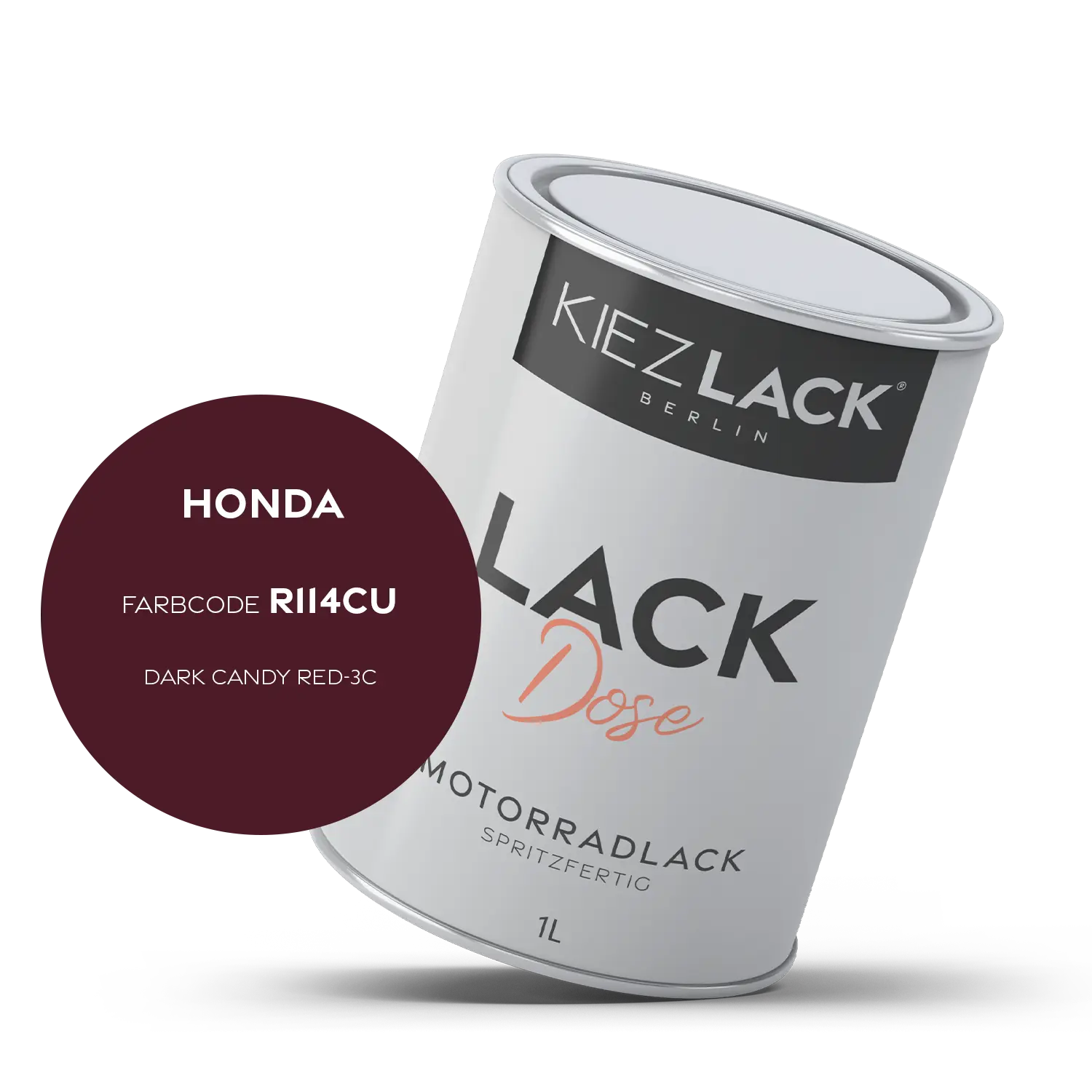 Kiezlack 1K Motorradlack Basislack Lackdose Honda R114CU DARK CANDY RED-3C