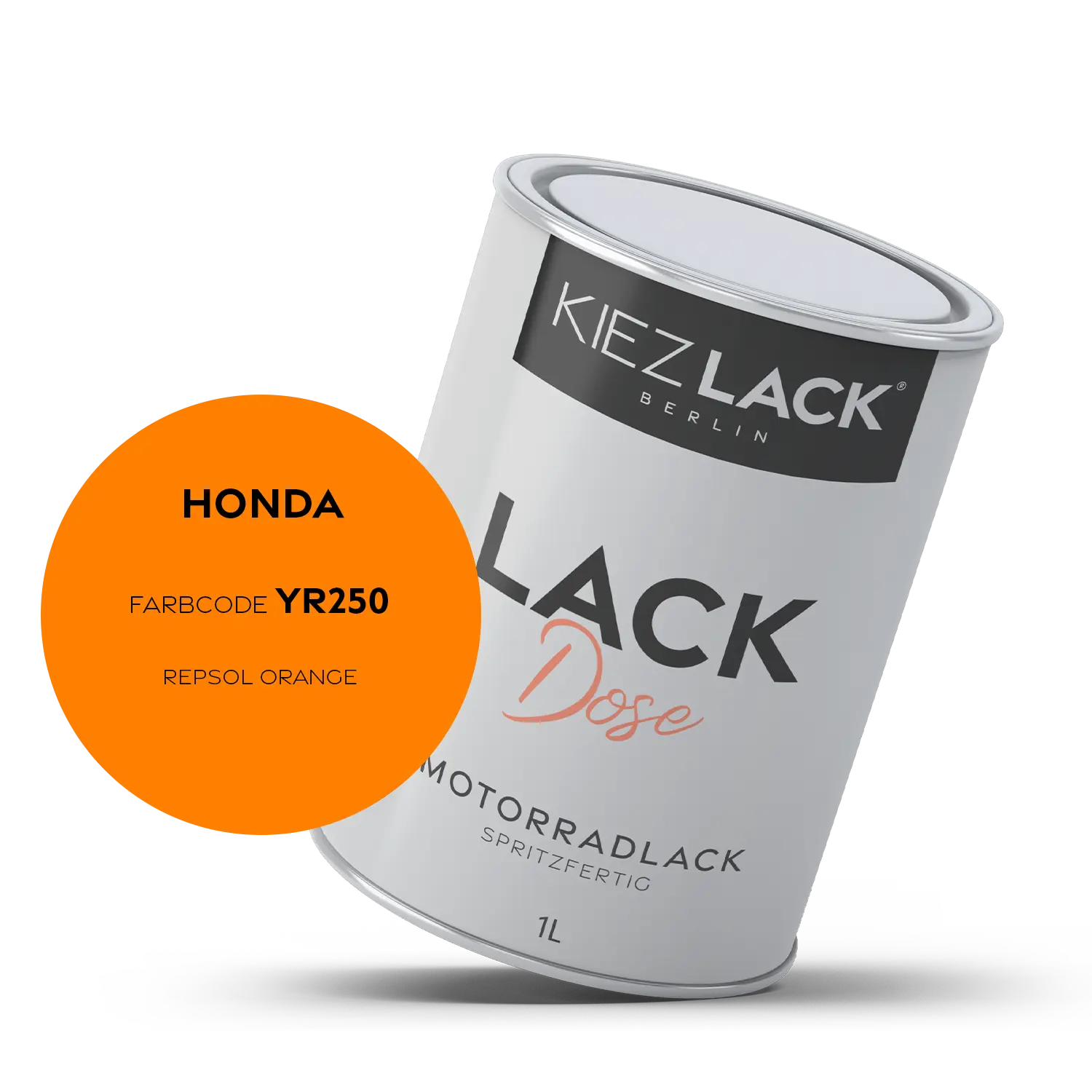 Kiezlack 1K Motorradlack Basislack Lackdose Honda YR250 REPSOL ORANGE