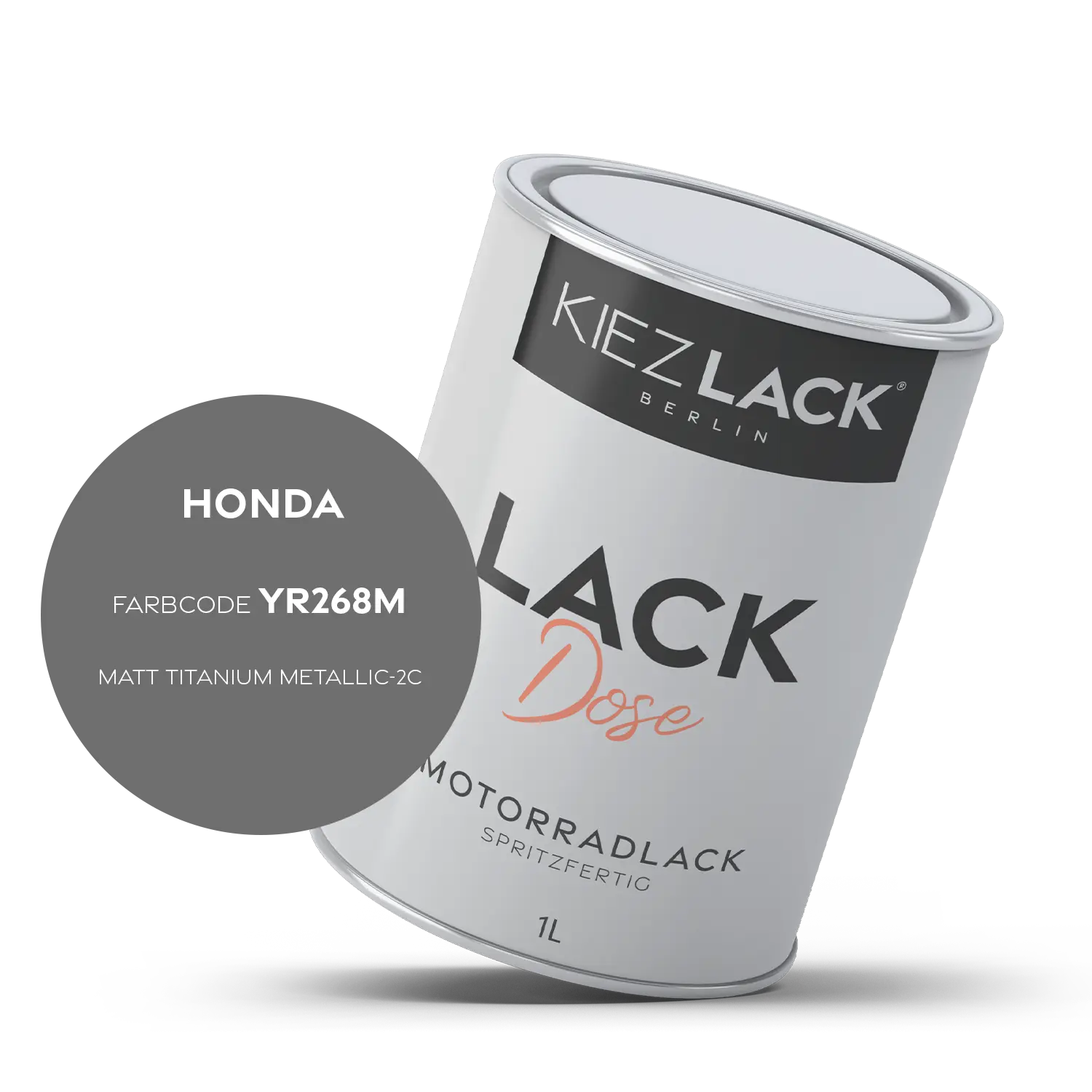 Kiezlack 1K Motorradlack Basislack Lackdose Honda YR268M MATT TITANIUM METALLIC-2C