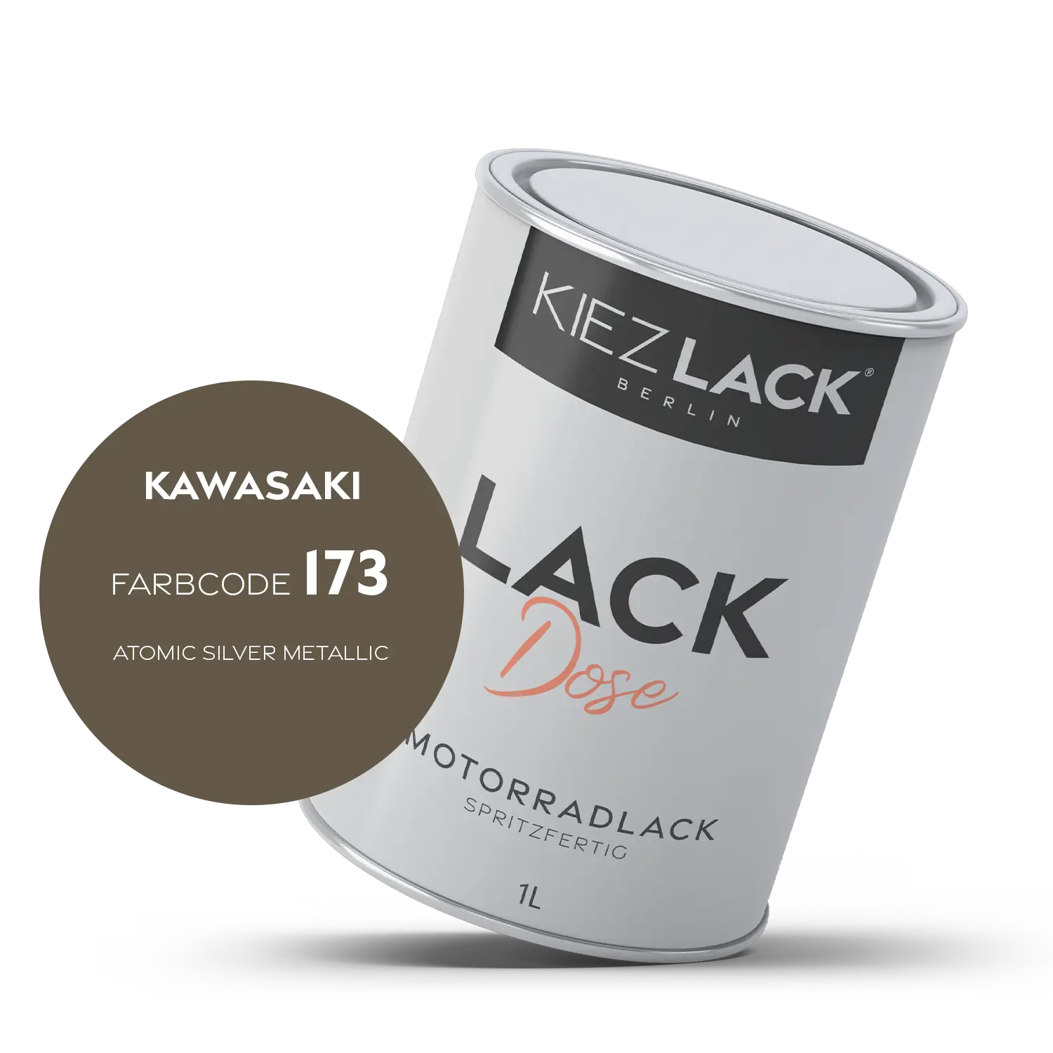Kiezlack 1K Motorradlack Basislack Lackdose Kawasaki 173 ATOMIC SILVER METALLIC