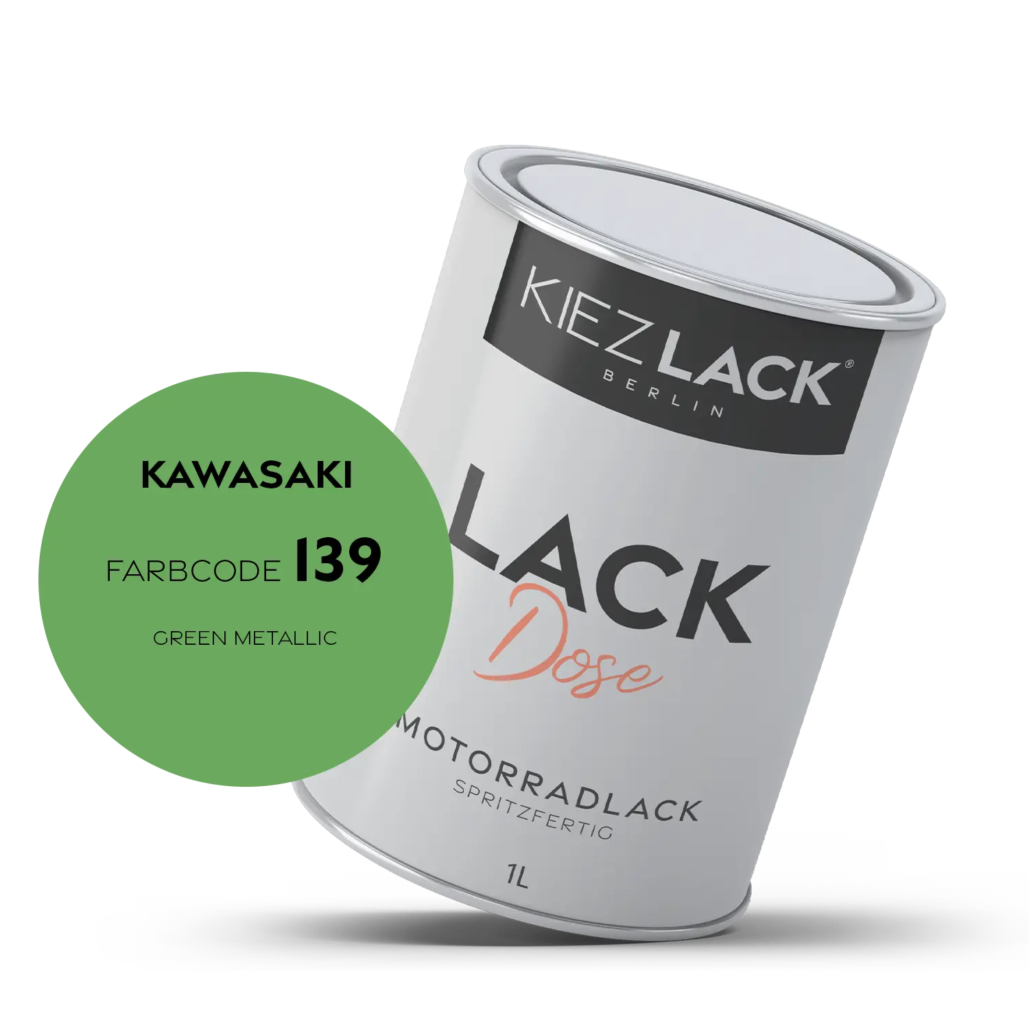 Kiezlack 1K Motorradlack Basislack Lackdose Kawasaki 139 GREEN METALLIC