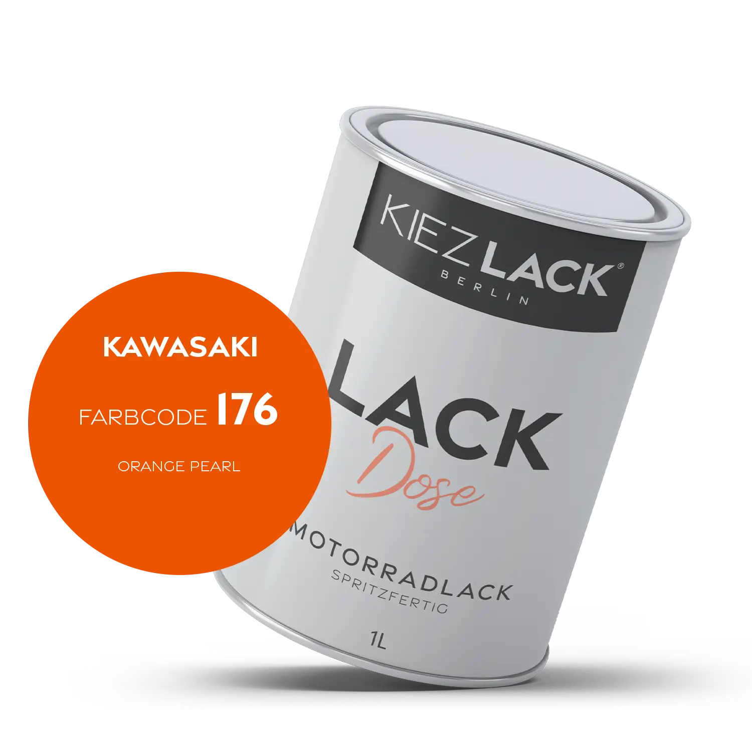 Kiezlack 1K Motorradlack Basislack Lackdose Kawasaki 176 ORANGE PEARL