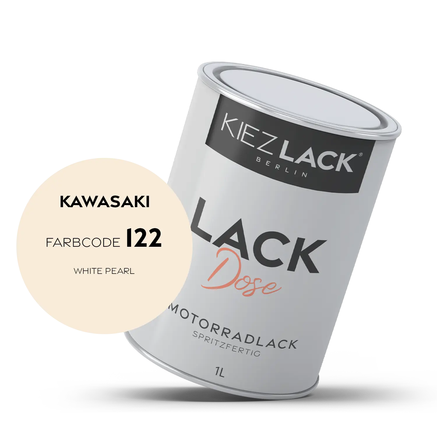 Kiezlack 1K Motorradlack Basislack Lackdose Kawasaki 122 WHITE PEARL