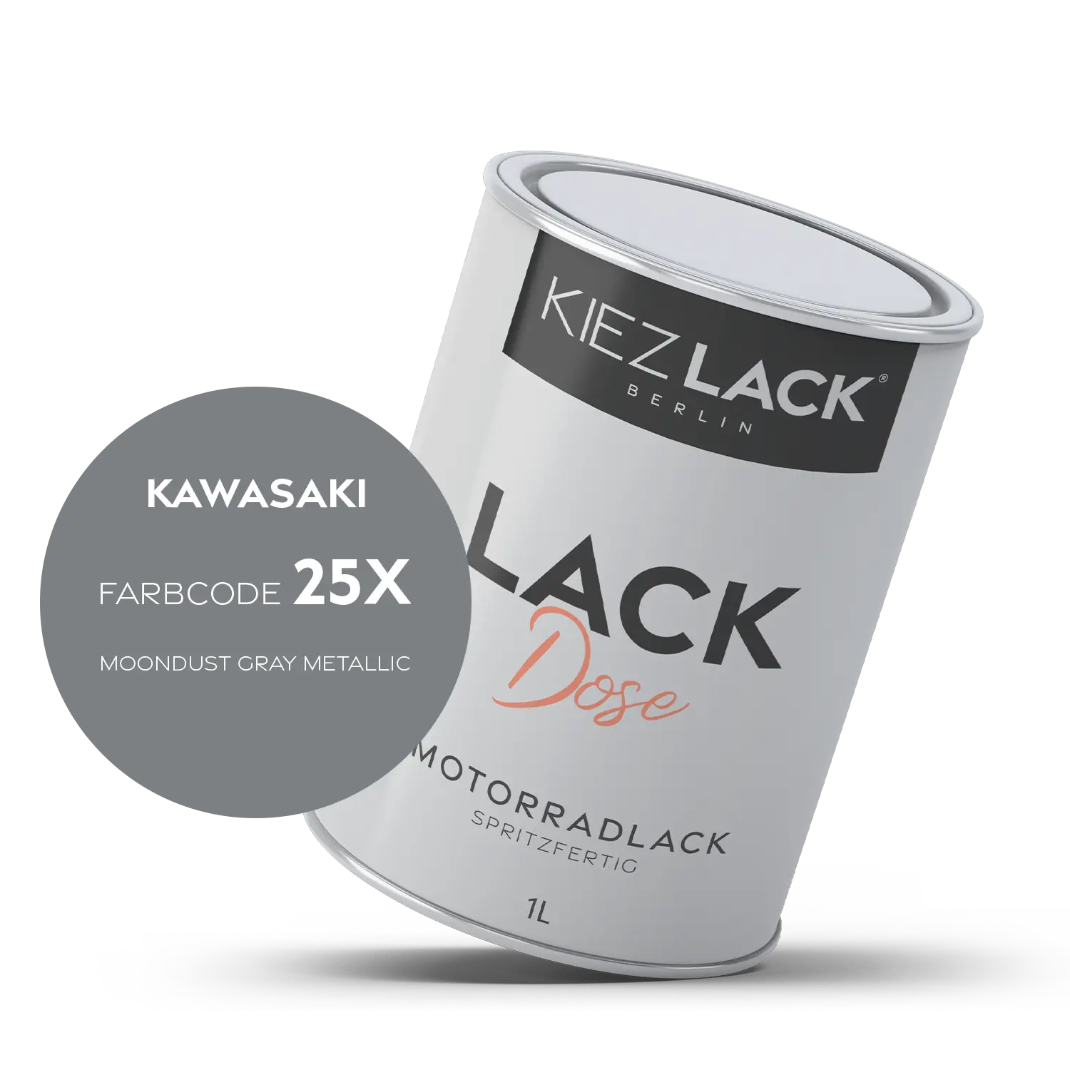 Kiezlack 1K Motorradlack Basislack Lackdose Kawasaki 25X MOONDUST GRAY METALLIC