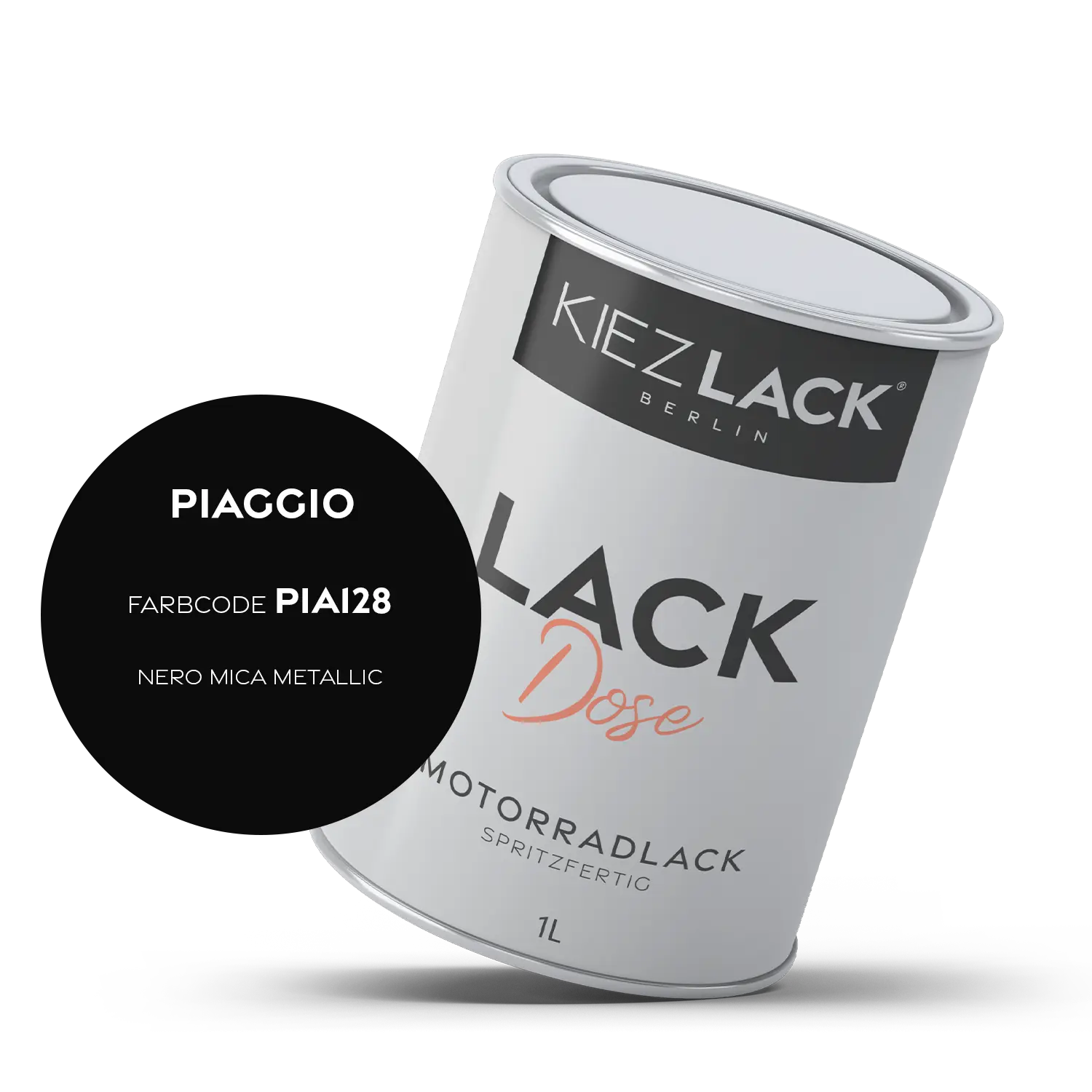 Kiezlack 1K Motorradlack Basislack Lackdose Piaggio PIA128 NERO MICA METALLIC