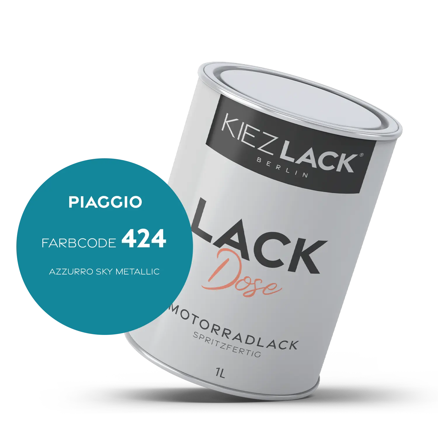 Kiezlack 1K Motorradlack Basislack Lackdose Piaggio 424 AZZURRO SKY METALLIC