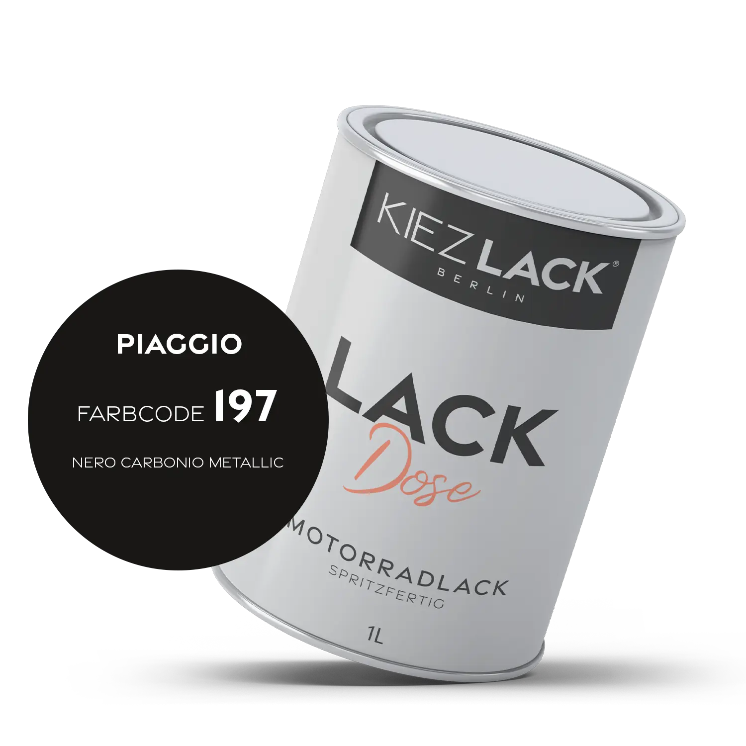Kiezlack 1K Motorradlack Basislack Lackdose Piaggio 197 NERO CARBONIO METALLIC