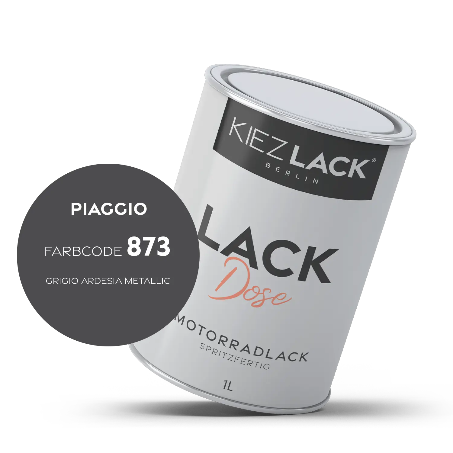 Kiezlack 1K Motorradlack Basislack Lackdose Piaggio 873 GRIGIO ARDESIA METALLIC