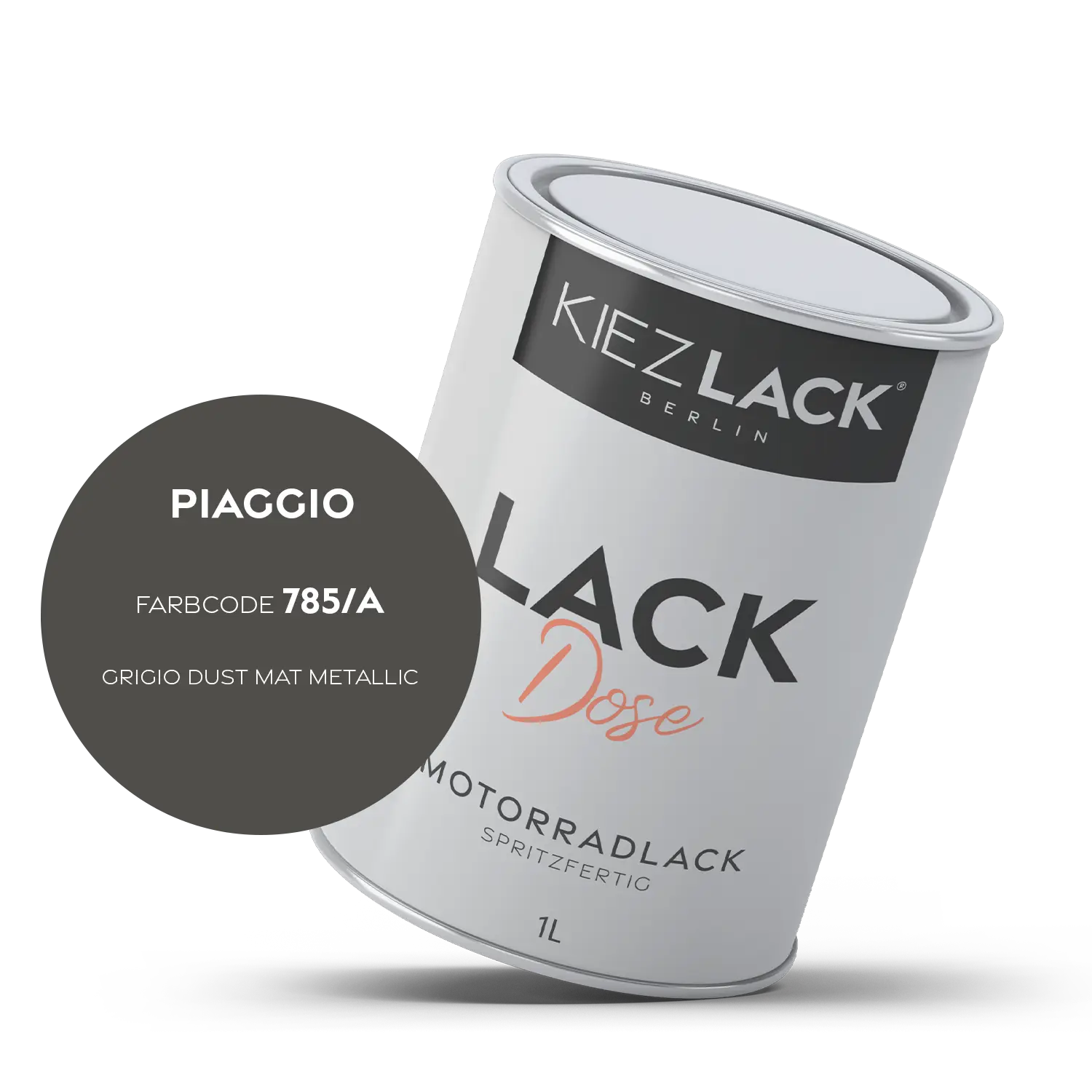 Kiezlack 1K Motorradlack Basislack Lackdose Piaggio 785/A GRIGIO DUST MAT METALLIC