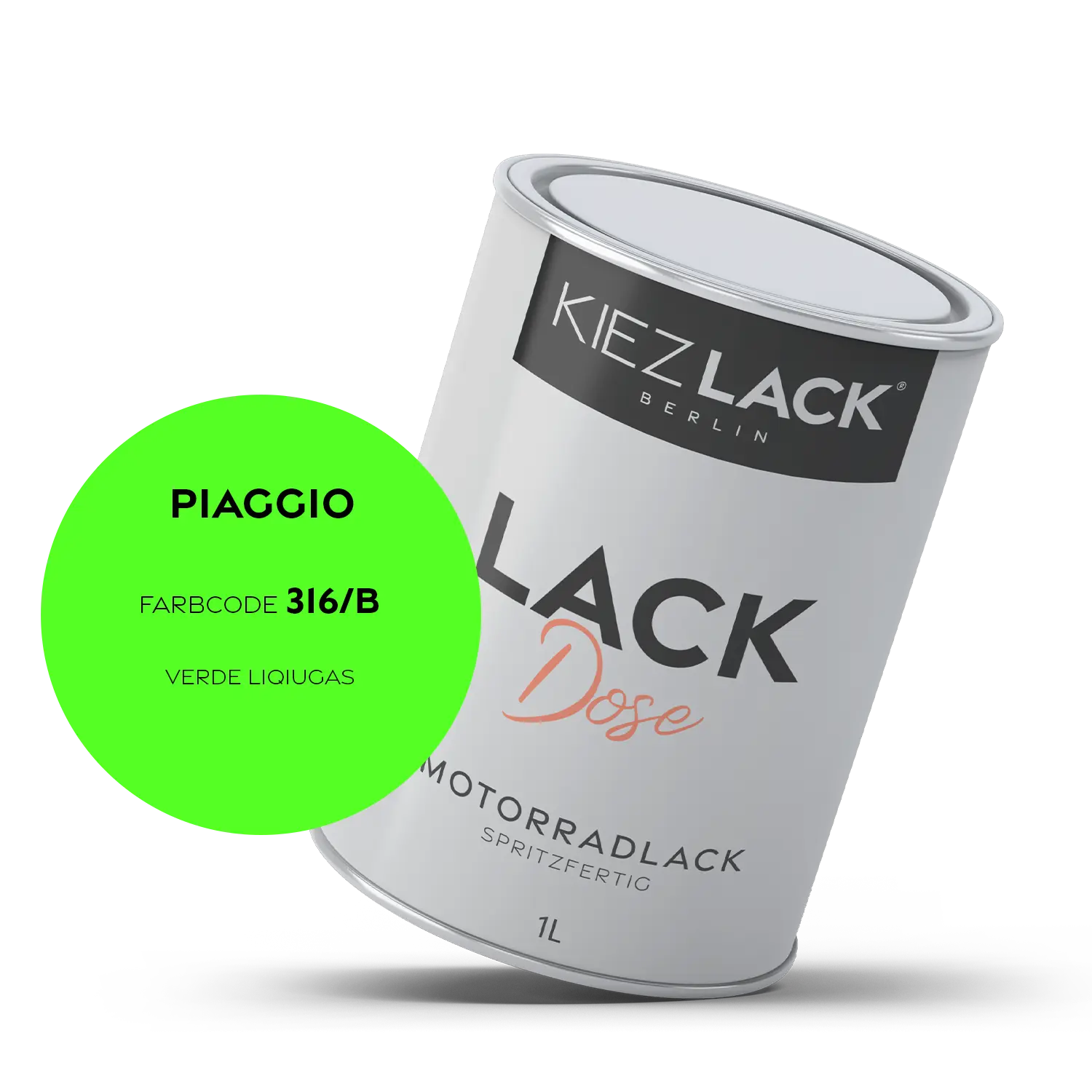 Kiezlack 1K Motorradlack Basislack Lackdose Piaggio 316/B VERDE LIQIUGAS