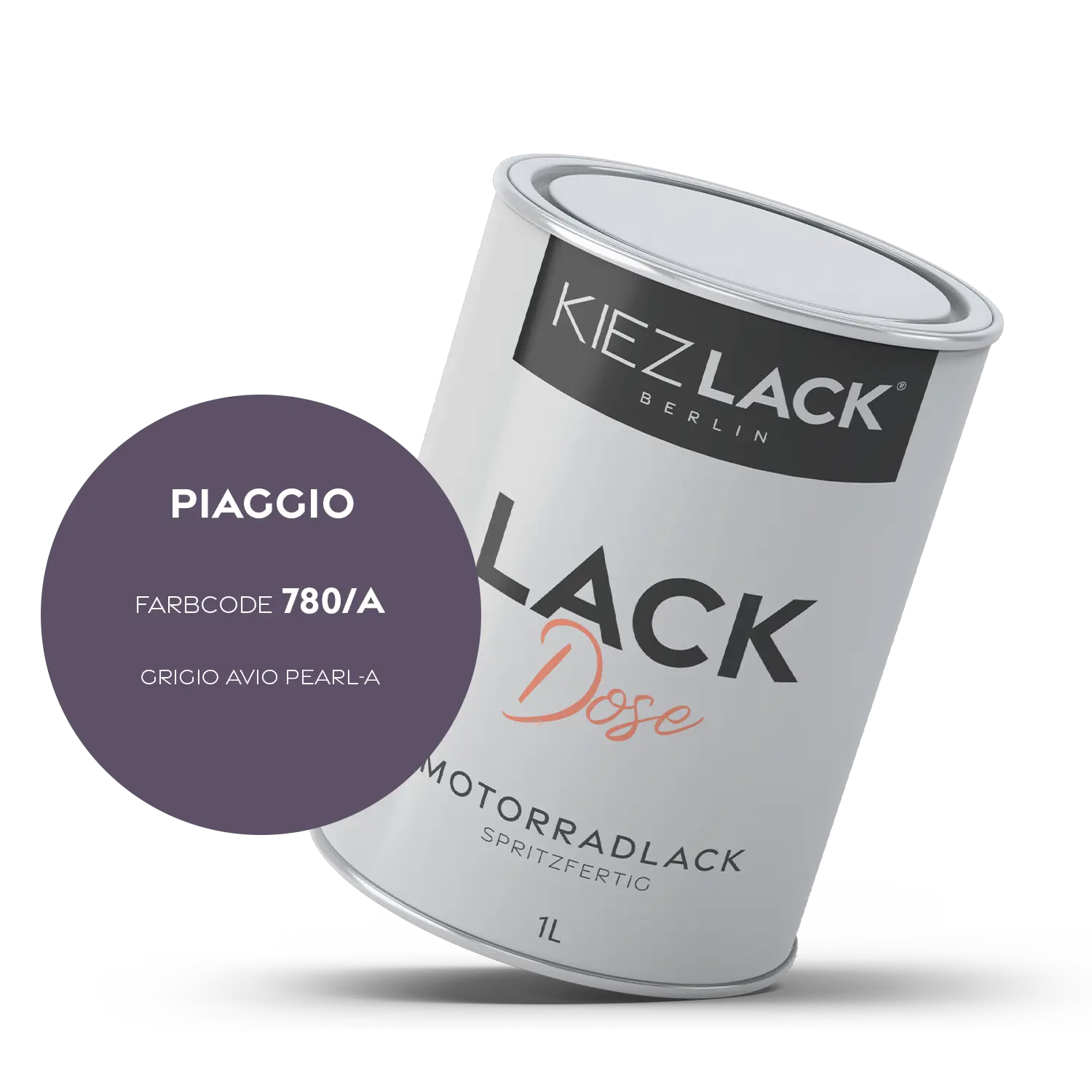 Kiezlack 1K Motorradlack Basislack Lackdose Piaggio 780/A GRIGIO AVIO PEARL-A