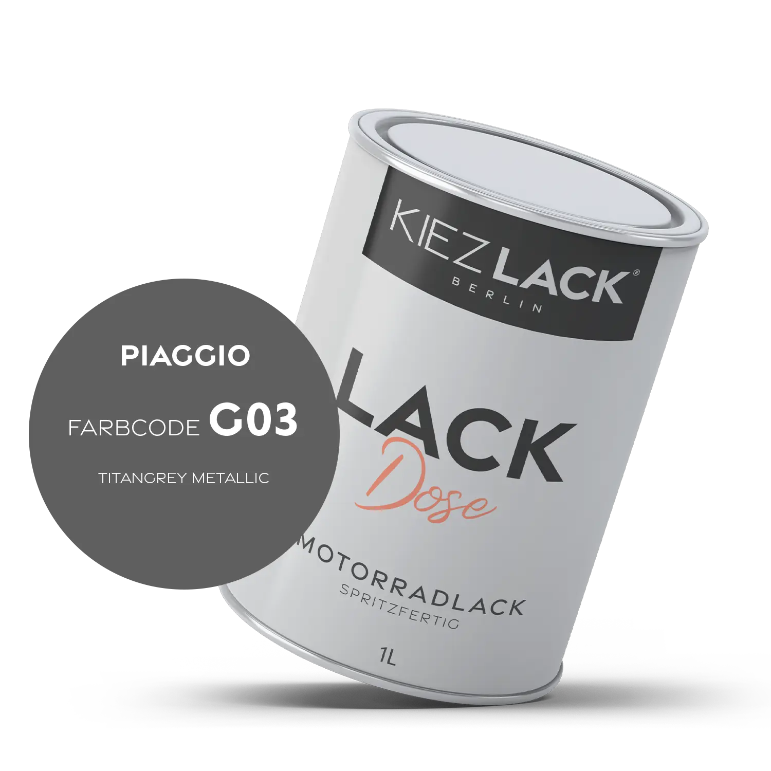 Kiezlack 1K Motorradlack Basislack Lackdose Piaggio G03 TITANGREY METALLIC