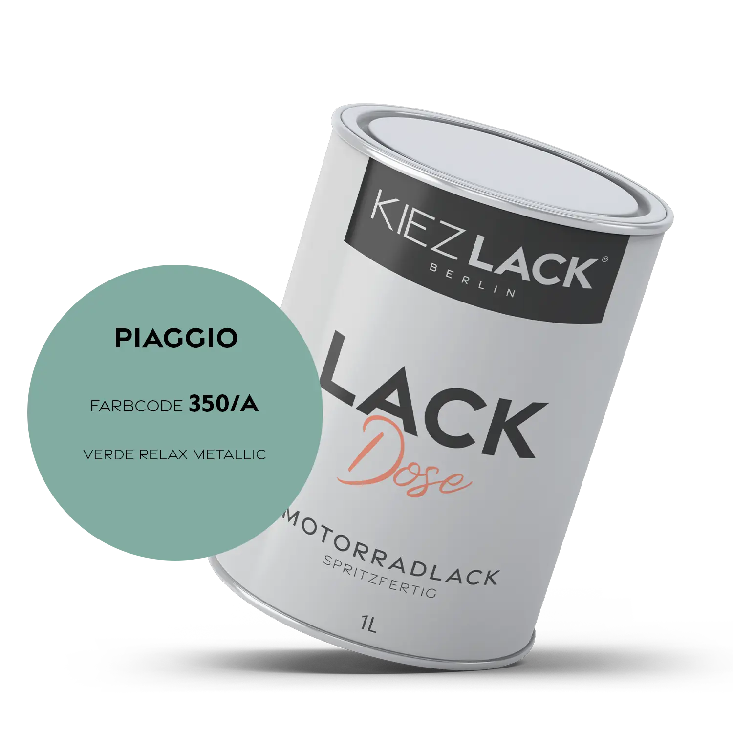 Kiezlack 1K Motorradlack Basislack Lackdose Piaggio 350/A VERDE RELAX METALLIC