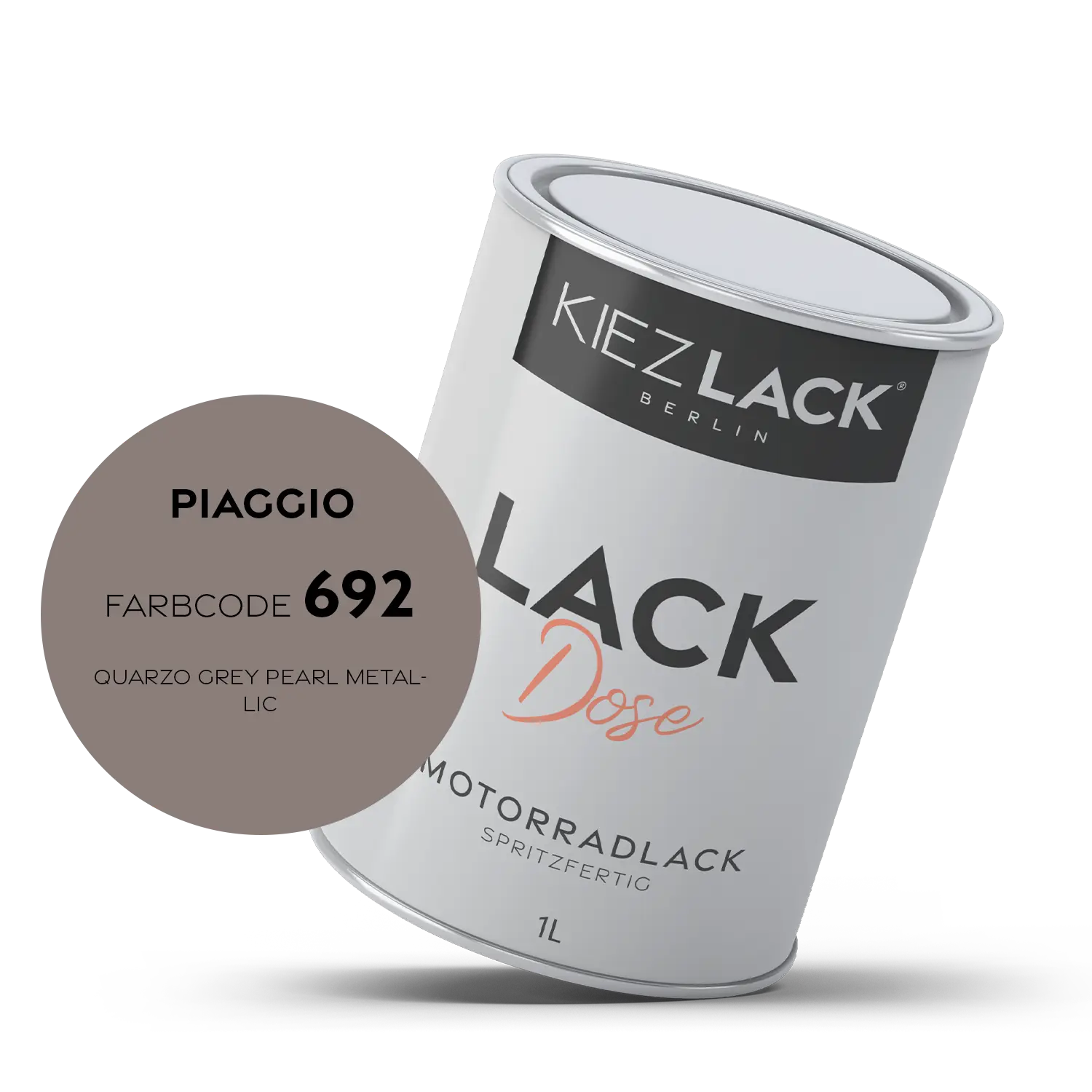Kiezlack 1K Motorradlack Basislack Lackdose Piaggio 692 QUARZO GREY PEARL METALLIC
