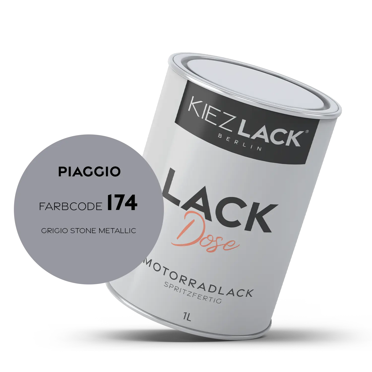 Kiezlack 1K Motorradlack Basislack Lackdose Piaggio 174 GRIGIO STONE METALLIC
