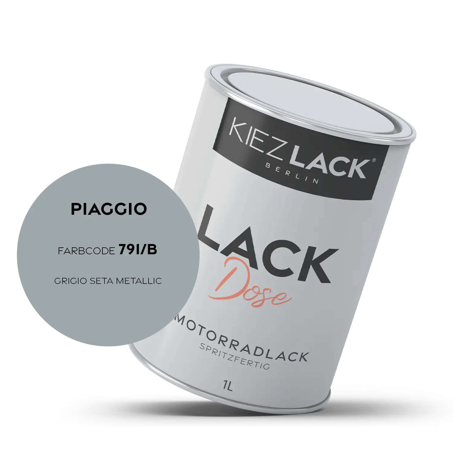 Kiezlack 1K Motorradlack Basislack Lackdose Piaggio 791/B GRIGIO SETA METALLIC