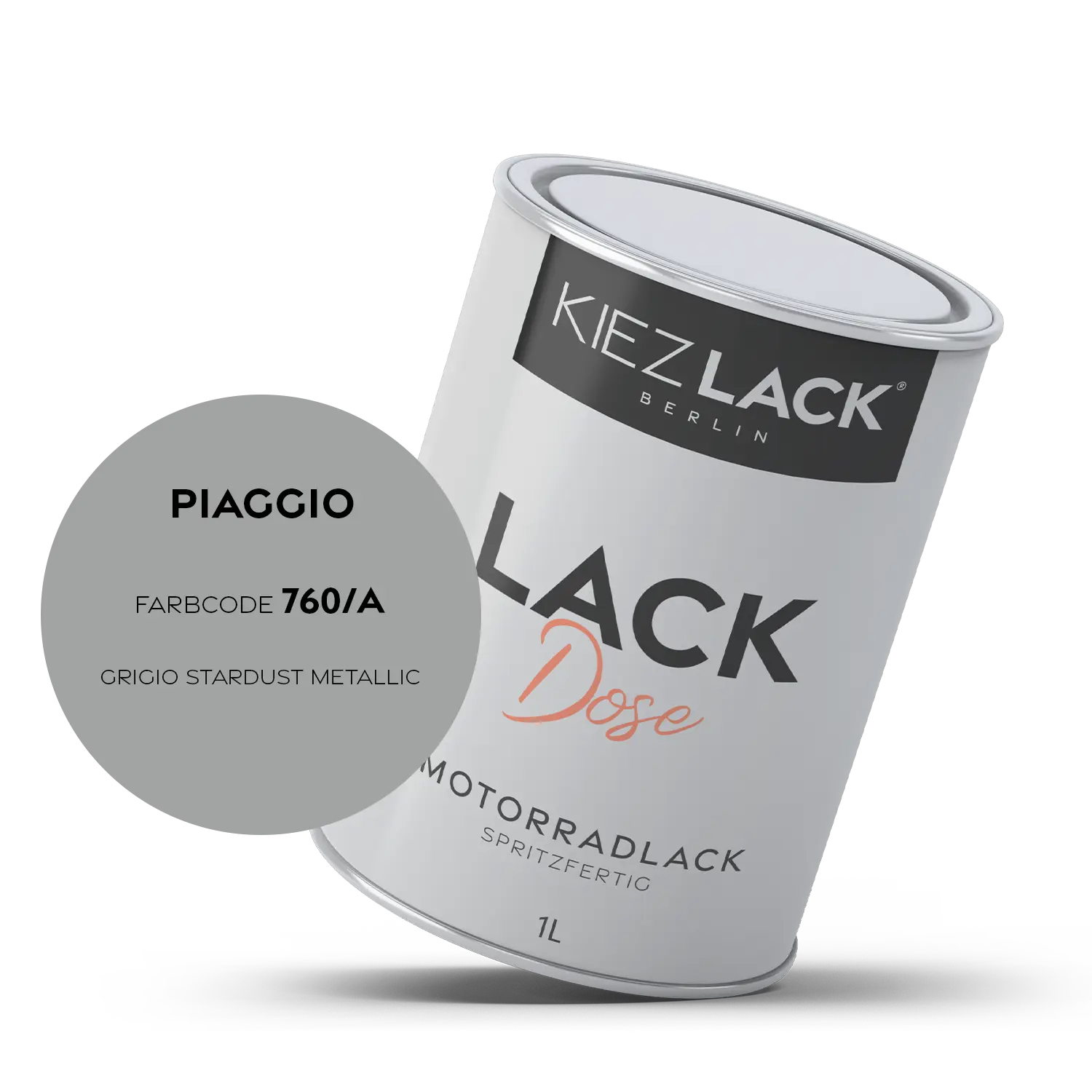 Kiezlack 1K Motorradlack Basislack Lackdose Piaggio 760/A GRIGIO STARDUST METALLIC