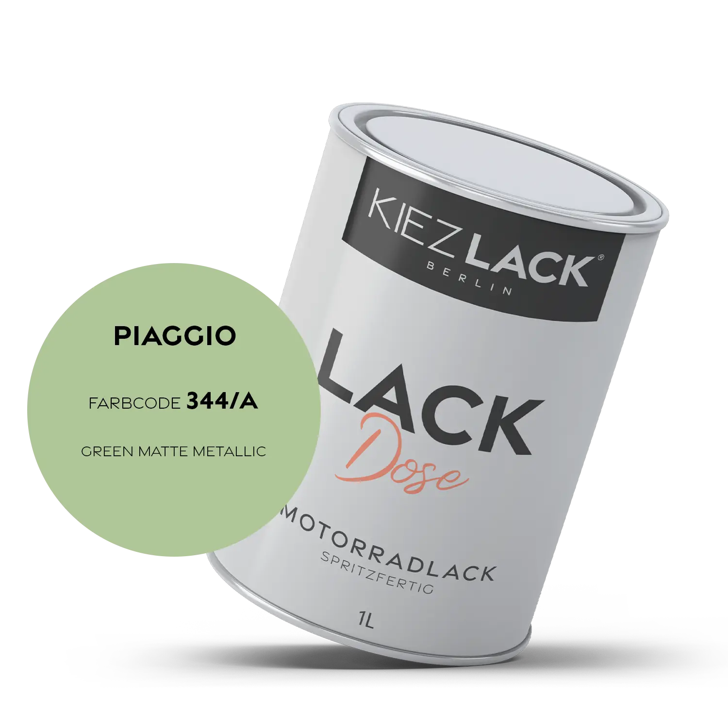 Kiezlack 1K Motorradlack Basislack Lackdose Piaggio 344/A GREEN MATTE METALLIC