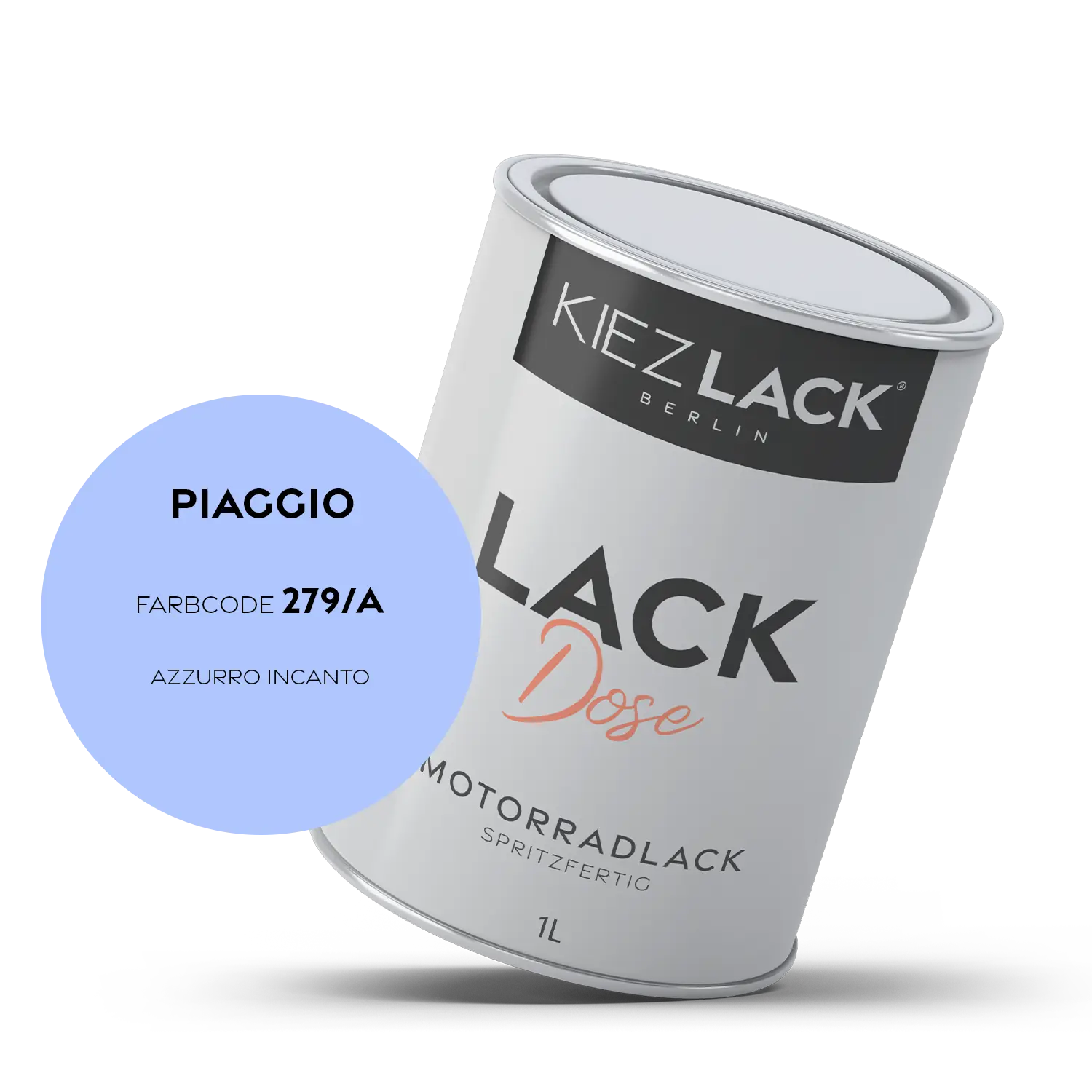 Kiezlack 1K Motorradlack Basislack Lackdose Piaggio 279/A AZZURRO INCANTO