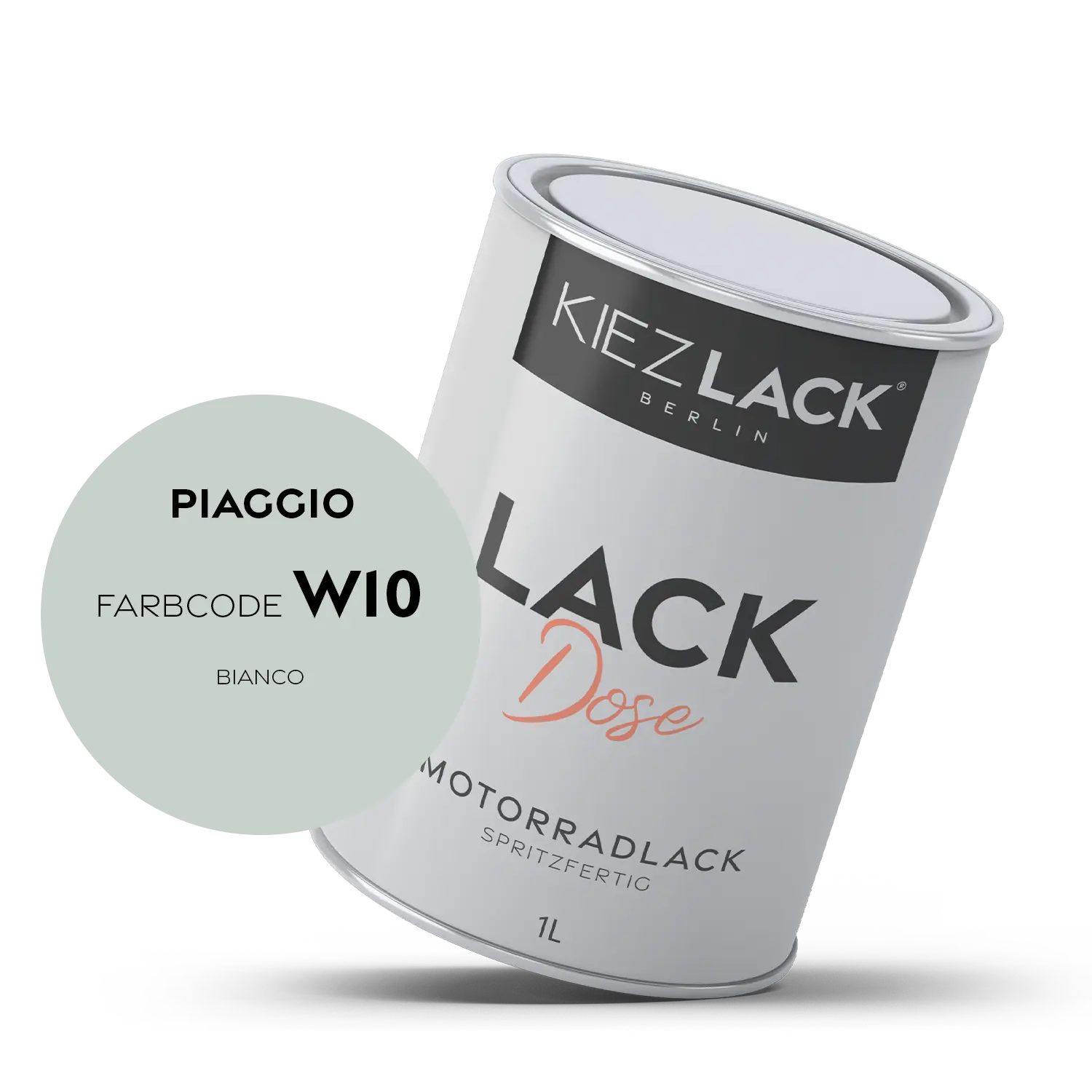 Kiezlack 1K Motorradlack Basislack Lackdose Piaggio W10 BIANCO