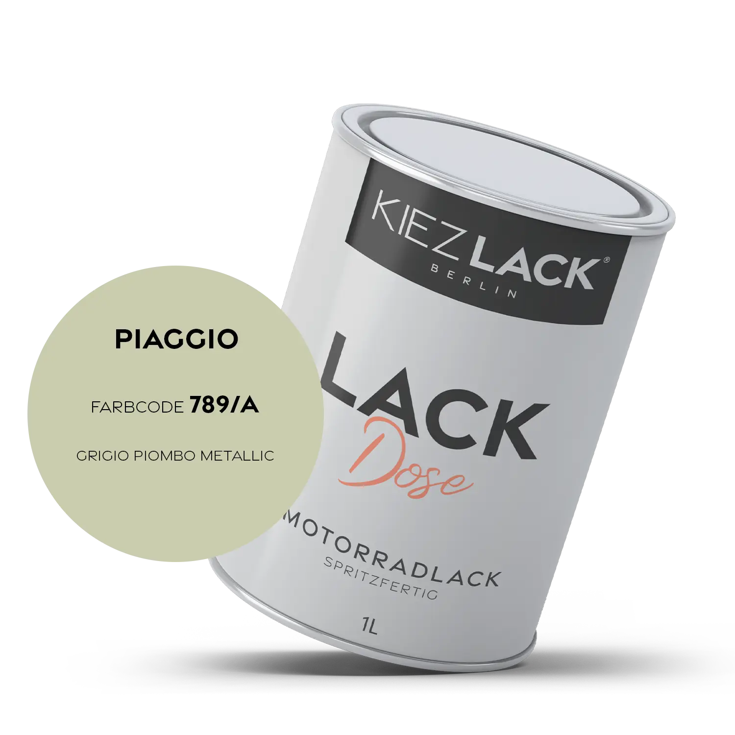Kiezlack 1K Motorradlack Basislack Lackdose Piaggio 789/A GRIGIO PIOMBO METALLIC