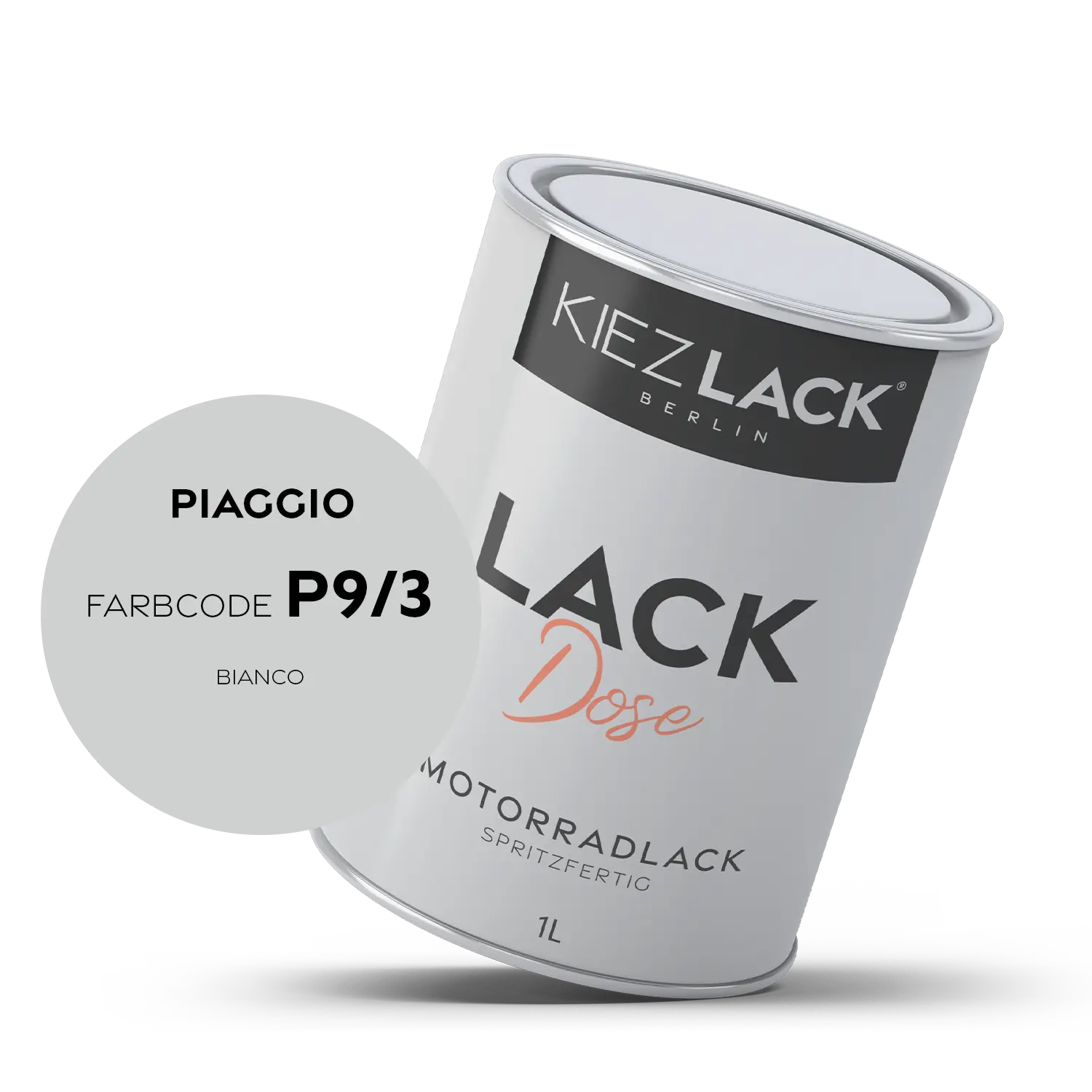 Kiezlack 1K Motorradlack Basislack Lackdose Piaggio P9/3 BIANCO