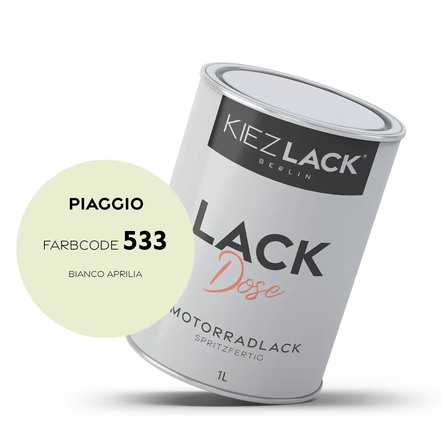 Kiezlack 1K Motorradlack Basislack Lackdose Piaggio 533 BIANCO APRILIA