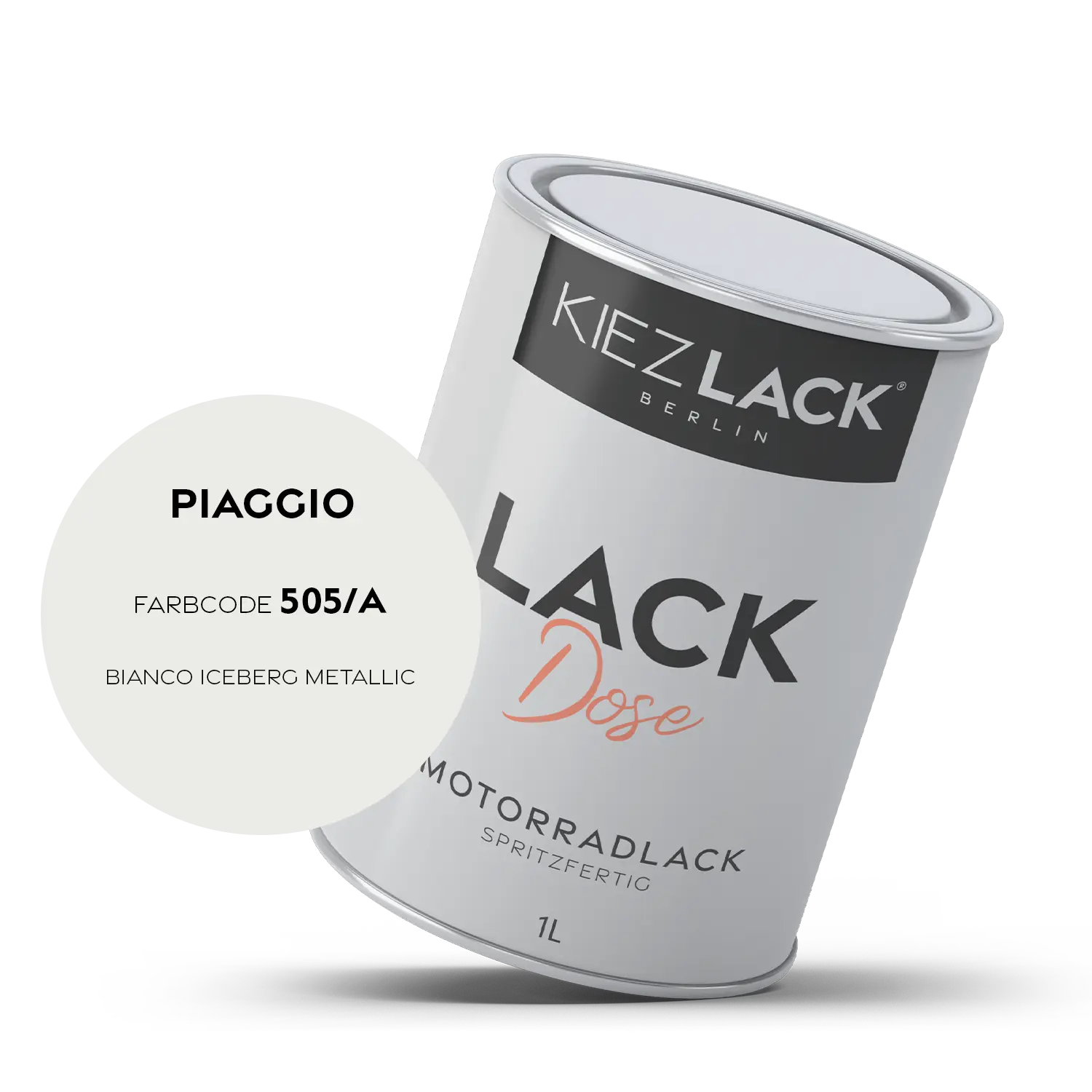 Kiezlack 1K Motorradlack Basislack Lackdose Piaggio 505/A BIANCO ICEBERG METALLIC