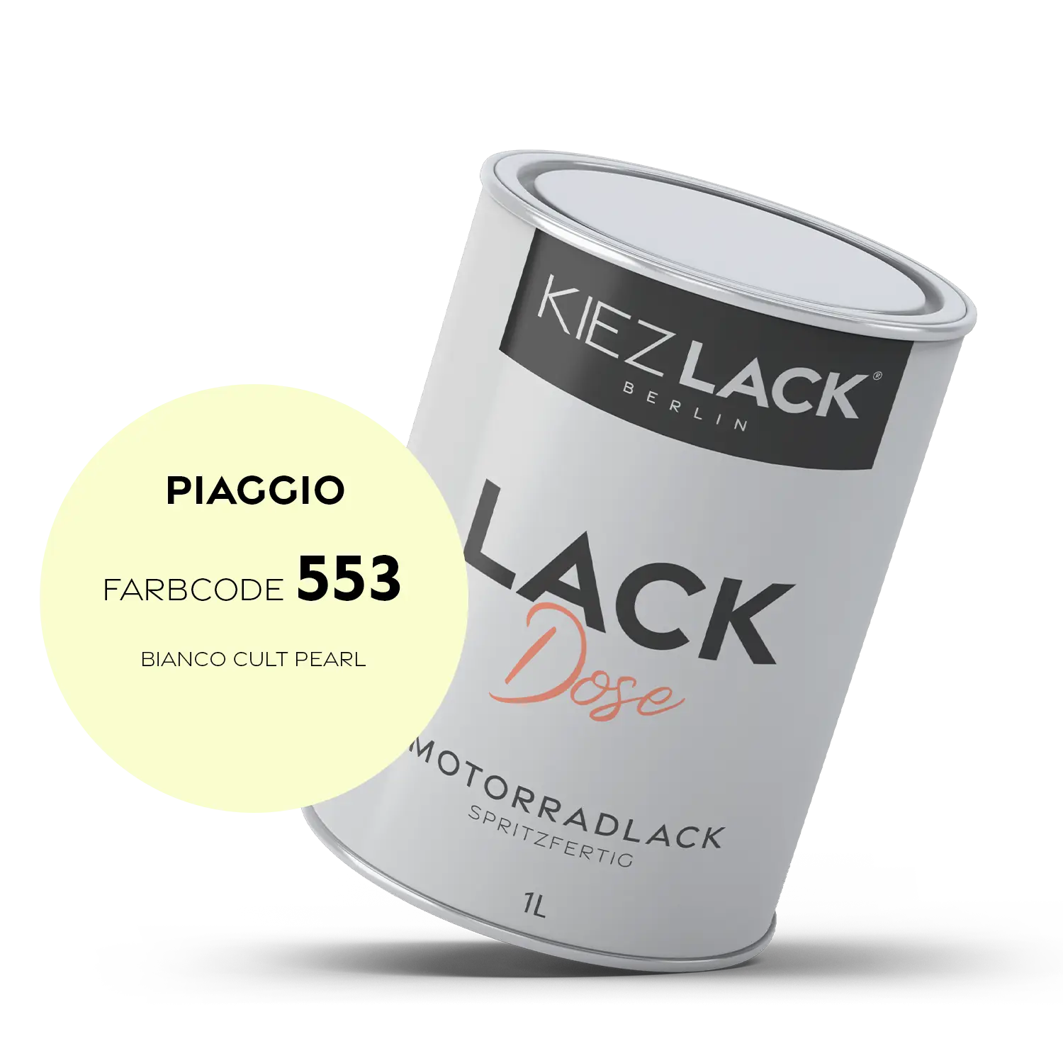 Kiezlack 1K Motorradlack Basislack Lackdose Piaggio 553 BIANCO CULT PEARL