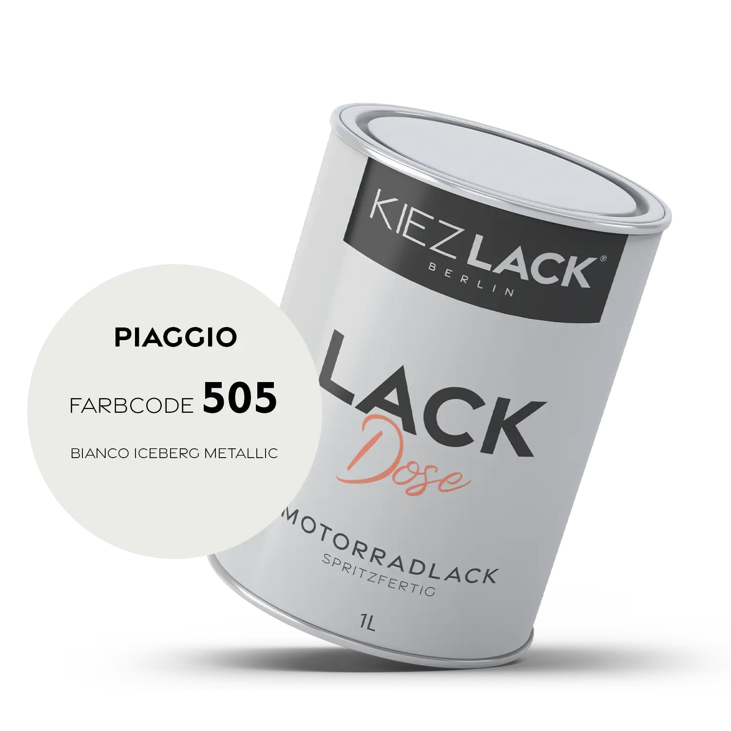 Kiezlack 1K Motorradlack Basislack Lackdose Piaggio 505 BIANCO ICEBERG METALLIC