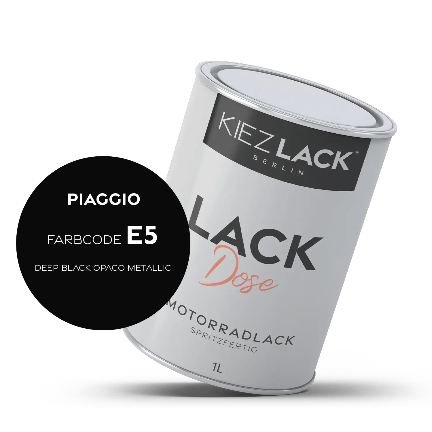 Kiezlack 1K Motorradlack Basislack Lackdose Piaggio E5 DEEP BLACK OPACO METALLIC