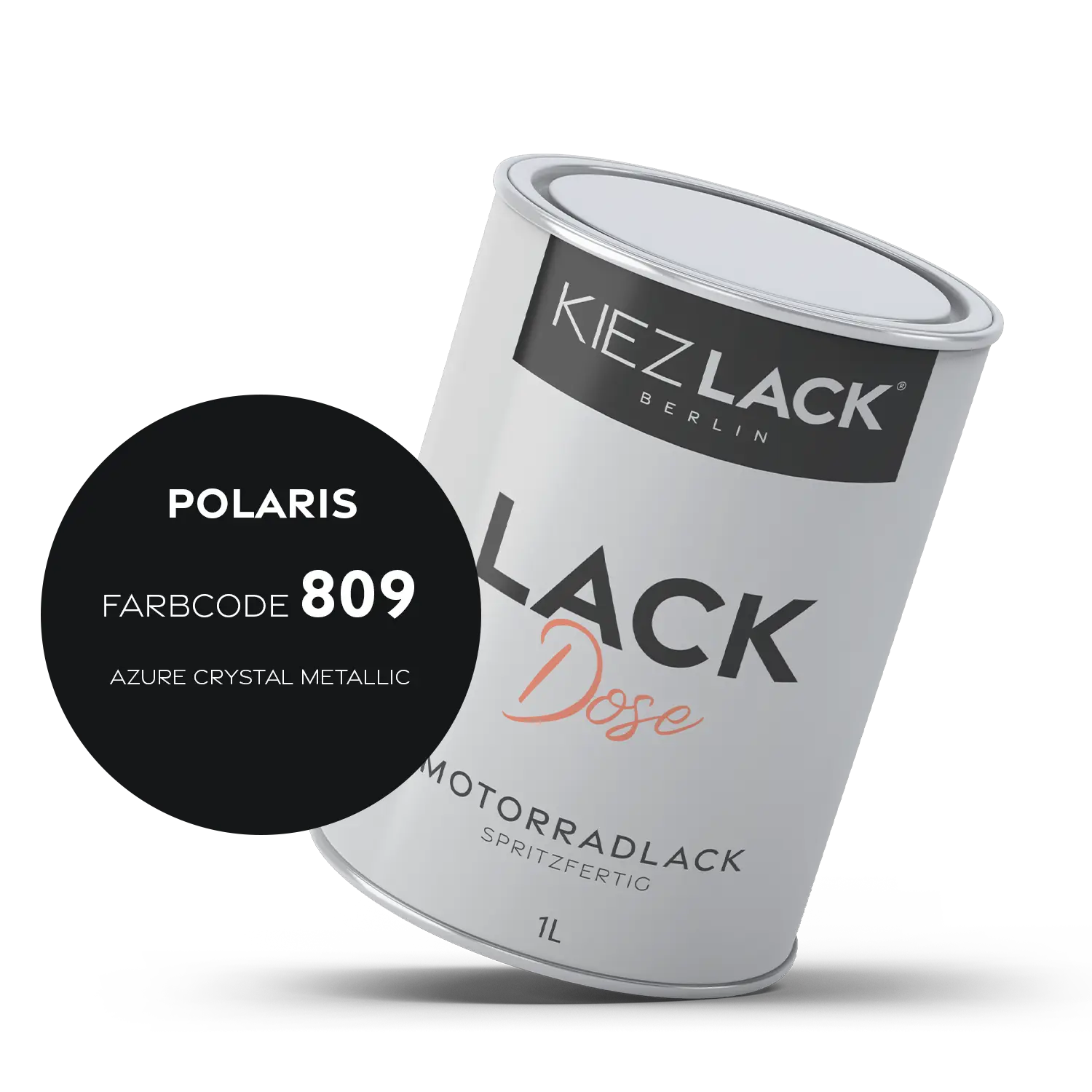 Kiezlack 1K Motorradlack Basislack Lackdose Polaris 809 AZURE CRYSTAL METALLIC