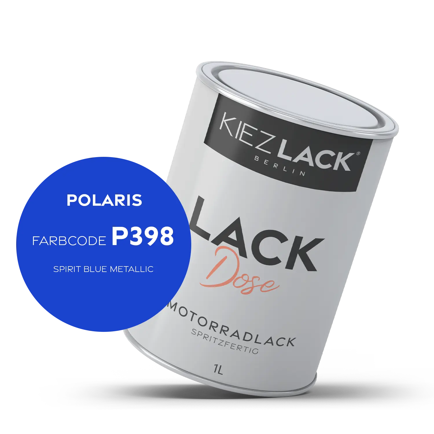 Kiezlack 1K Motorradlack Basislack Lackdose Polaris P398 SPIRIT BLUE METALLIC