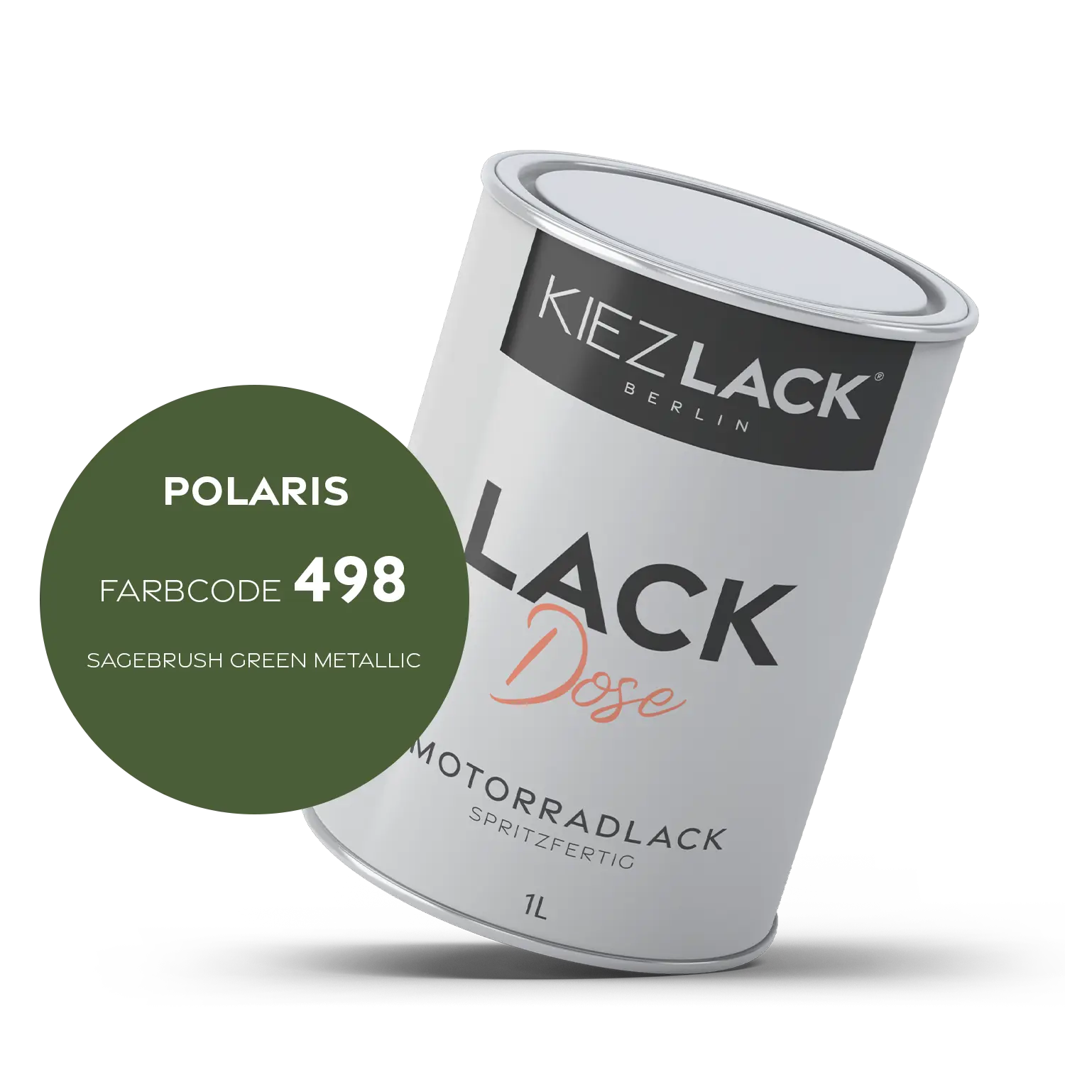 Kiezlack 1K Motorradlack Basislack Lackdose Polaris 498 SAGEBRUSH GREEN METALLIC