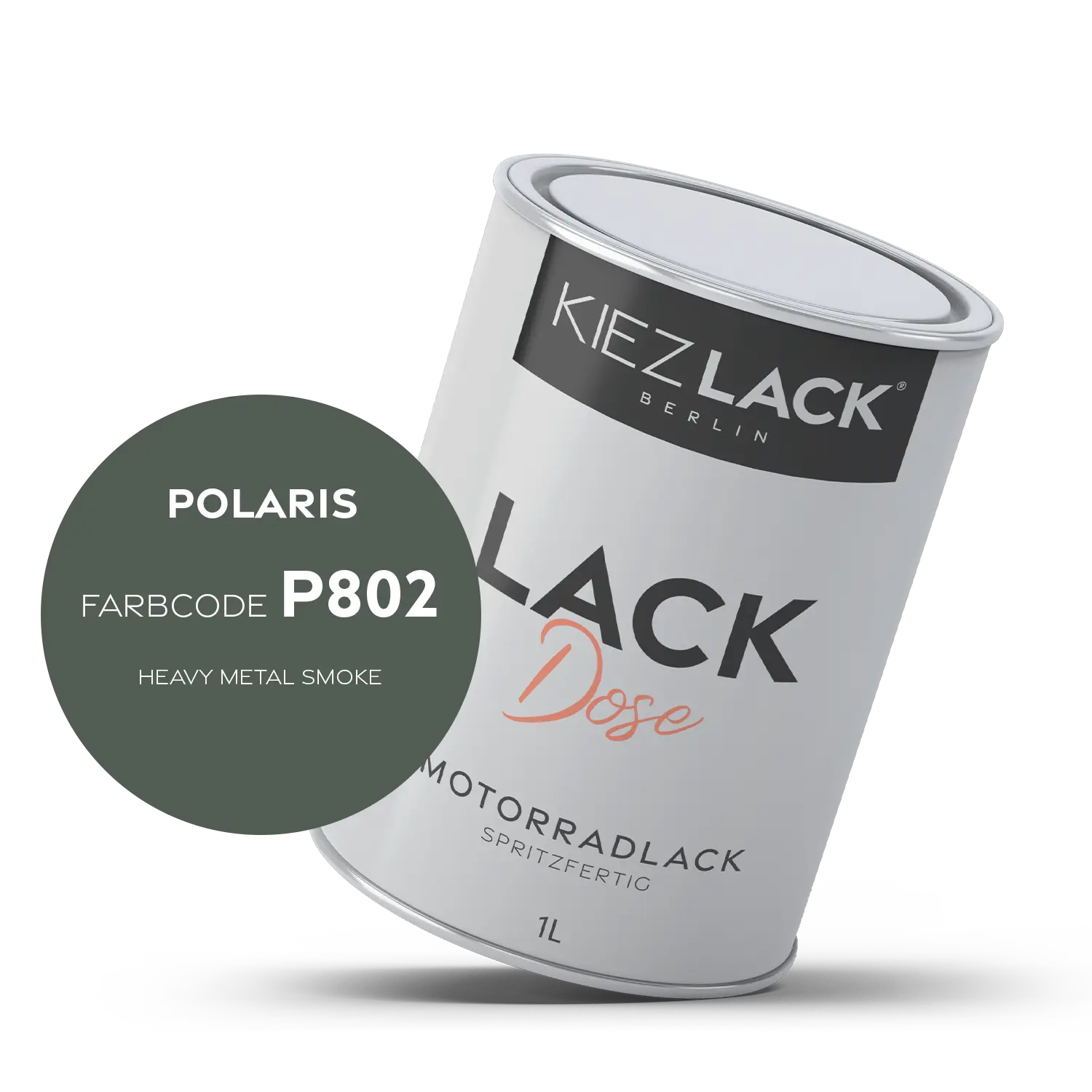 Kiezlack 1K Motorradlack Basislack Lackdose Polaris P802 HEAVY METAL SMOKE