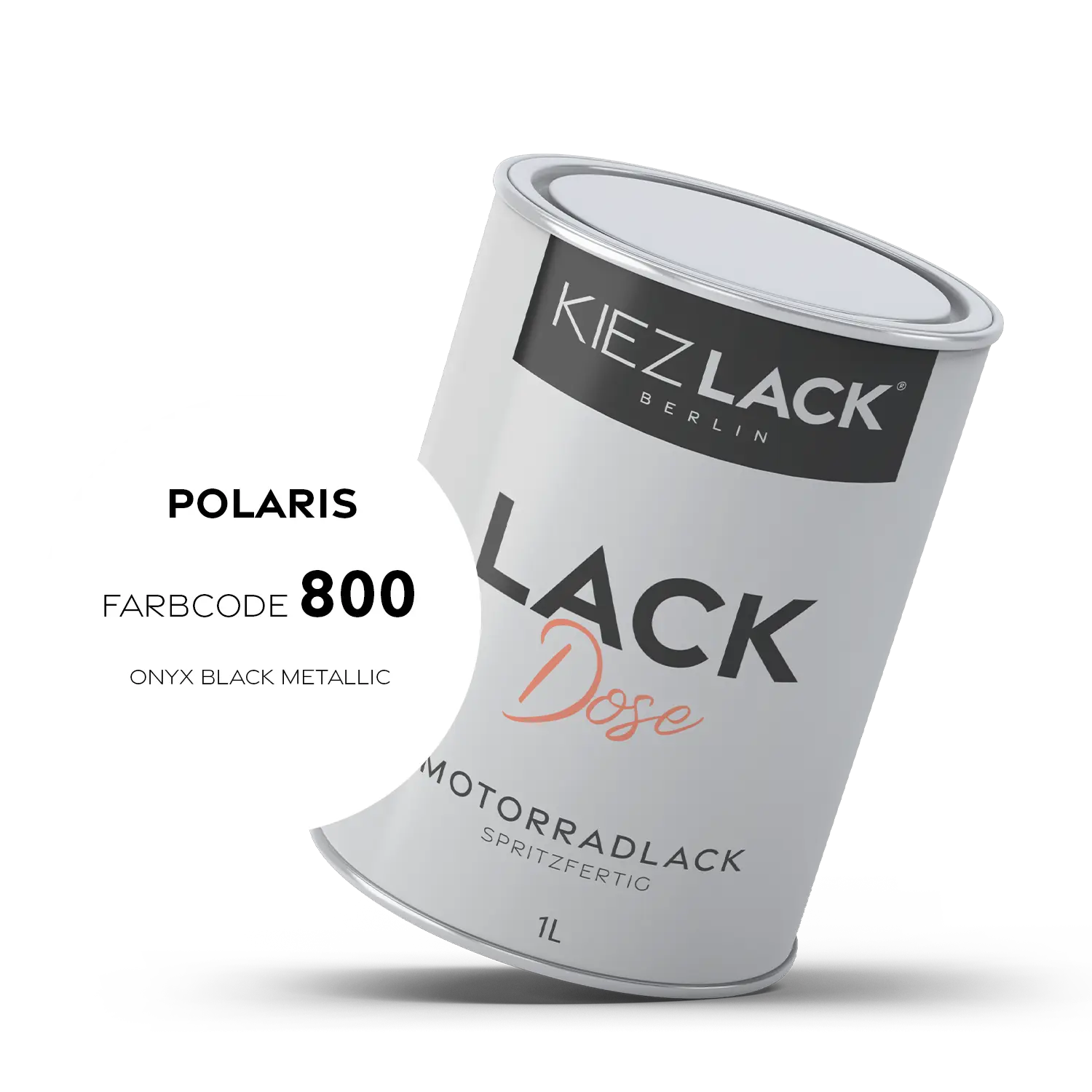 Kiezlack 1K Motorradlack Basislack Lackdose Polaris 800 ONYX BLACK METALLIC