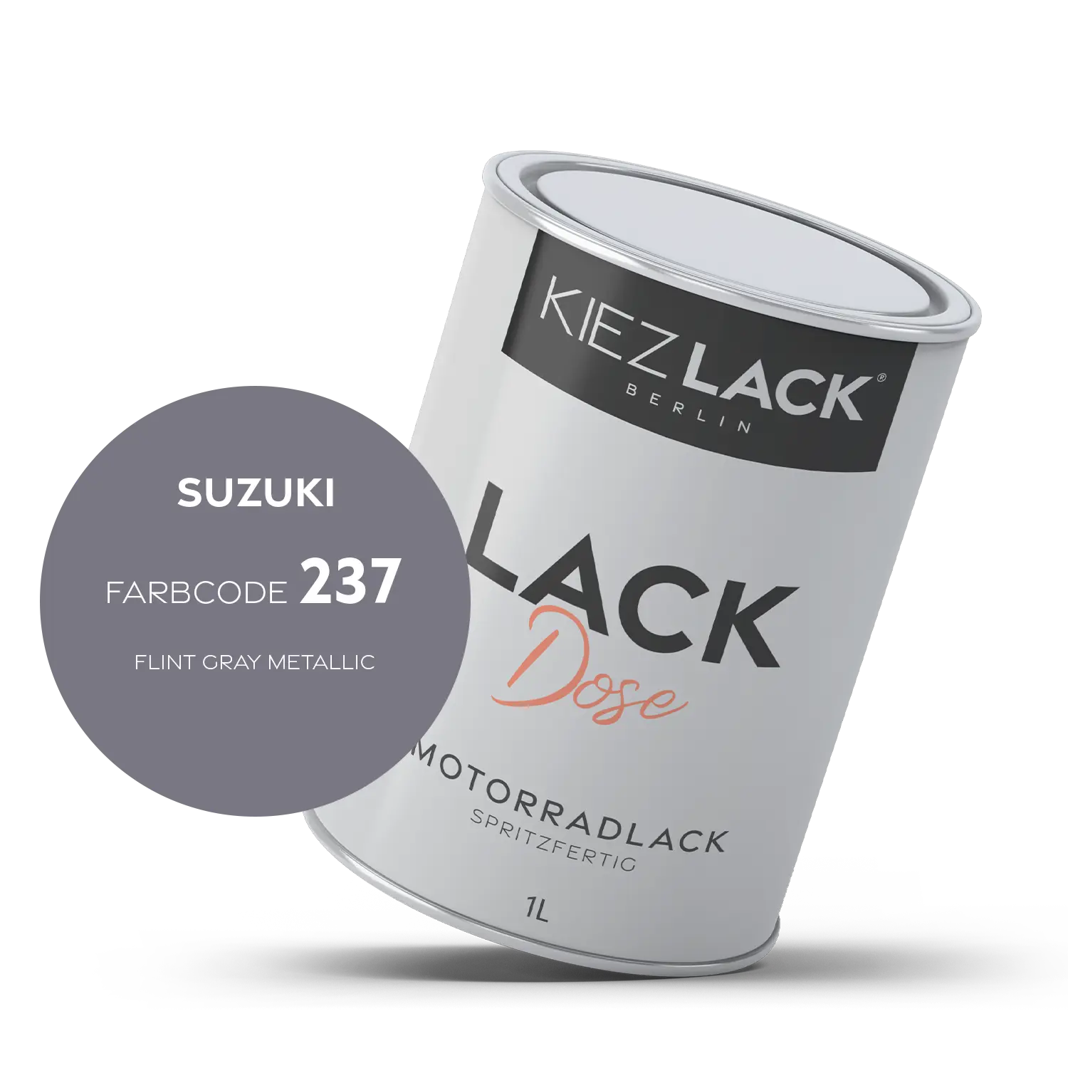 Kiezlack 1K Motorradlack Basislack Lackdose Suzuki 237 FLINT GRAY METALLIC