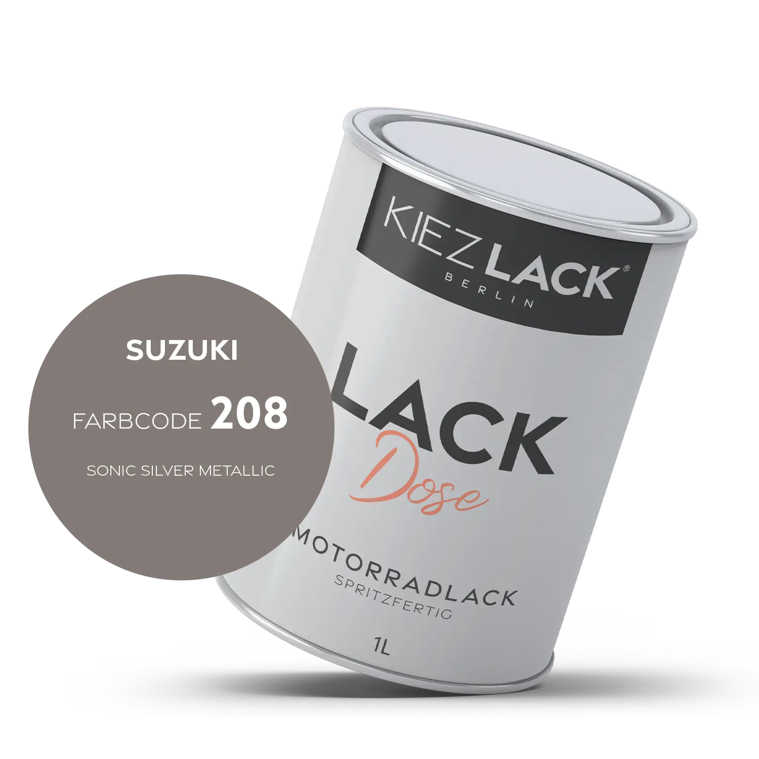 Kiezlack 1K Motorradlack Basislack Lackdose Suzuki 208 SONIC SILVER METALLIC
