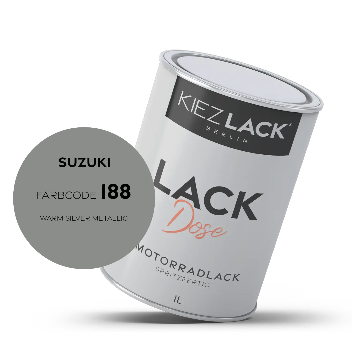 Kiezlack 1K Motorradlack Basislack Lackdose Suzuki 188 WARM SILVER METALLIC